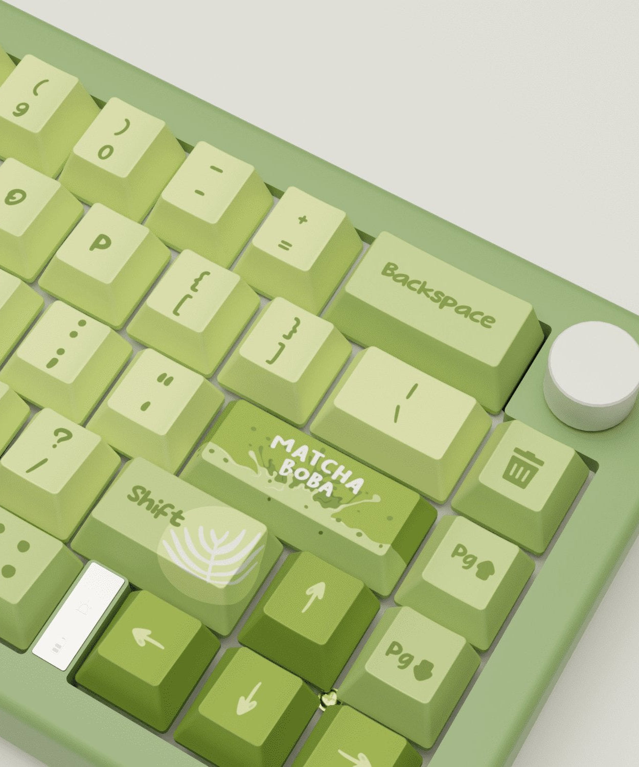 Matcha Boba Design Keycaps and Mechanical Keyboard