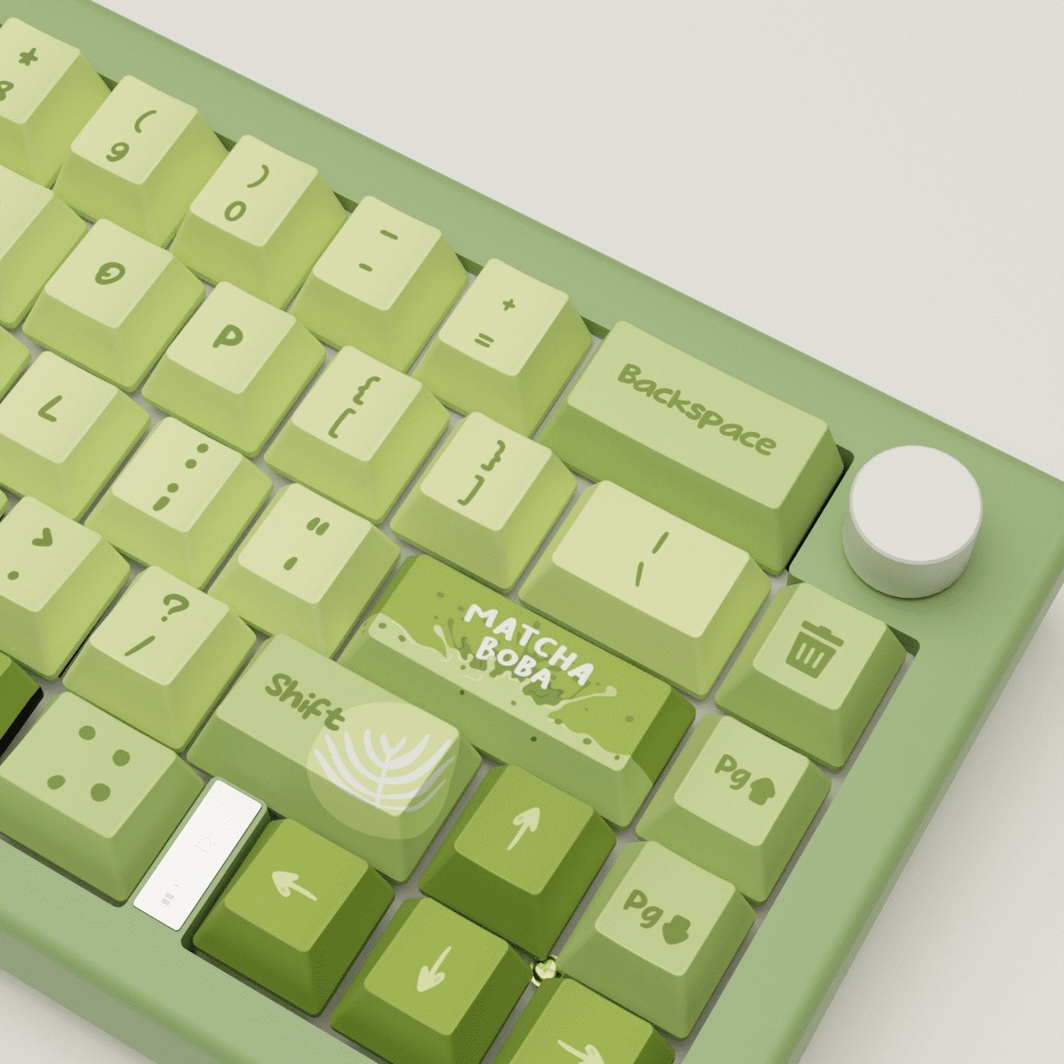 Matcha Boba Design Keycaps and Mechanical Keyboard