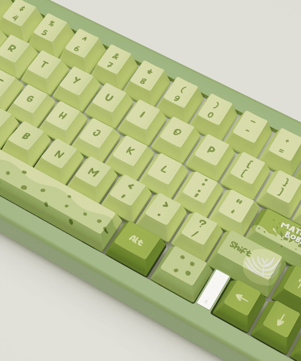 Matcha Boba Design Keycaps and Mechanical Keyboard