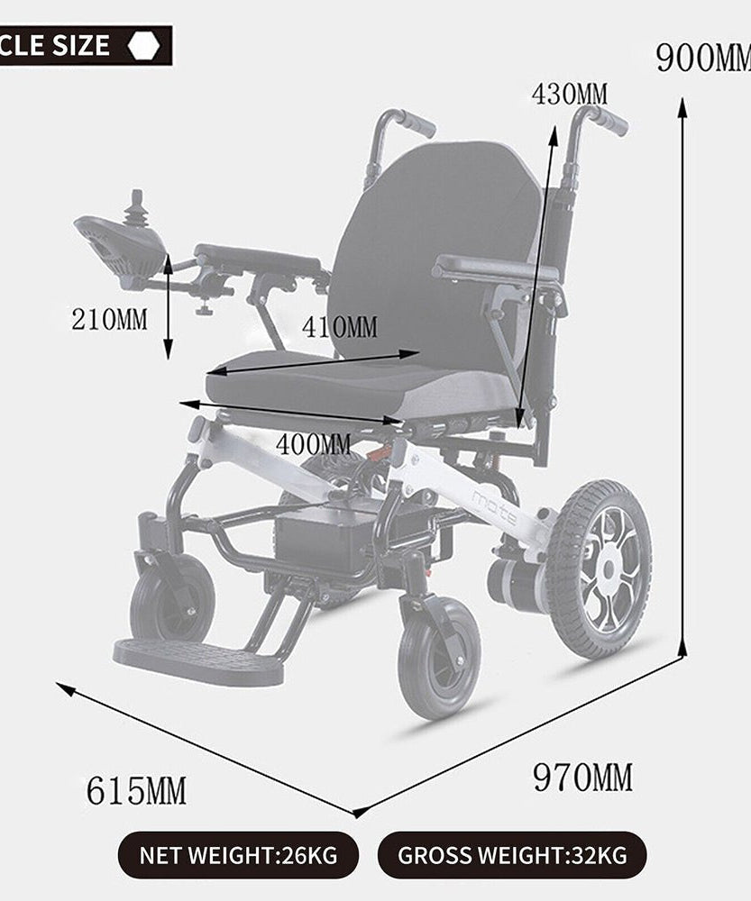 Mate Lightweight 250LBS Foldable Electric Dual Motor Power Motorized Mobility Wheelchair (SAK79245)