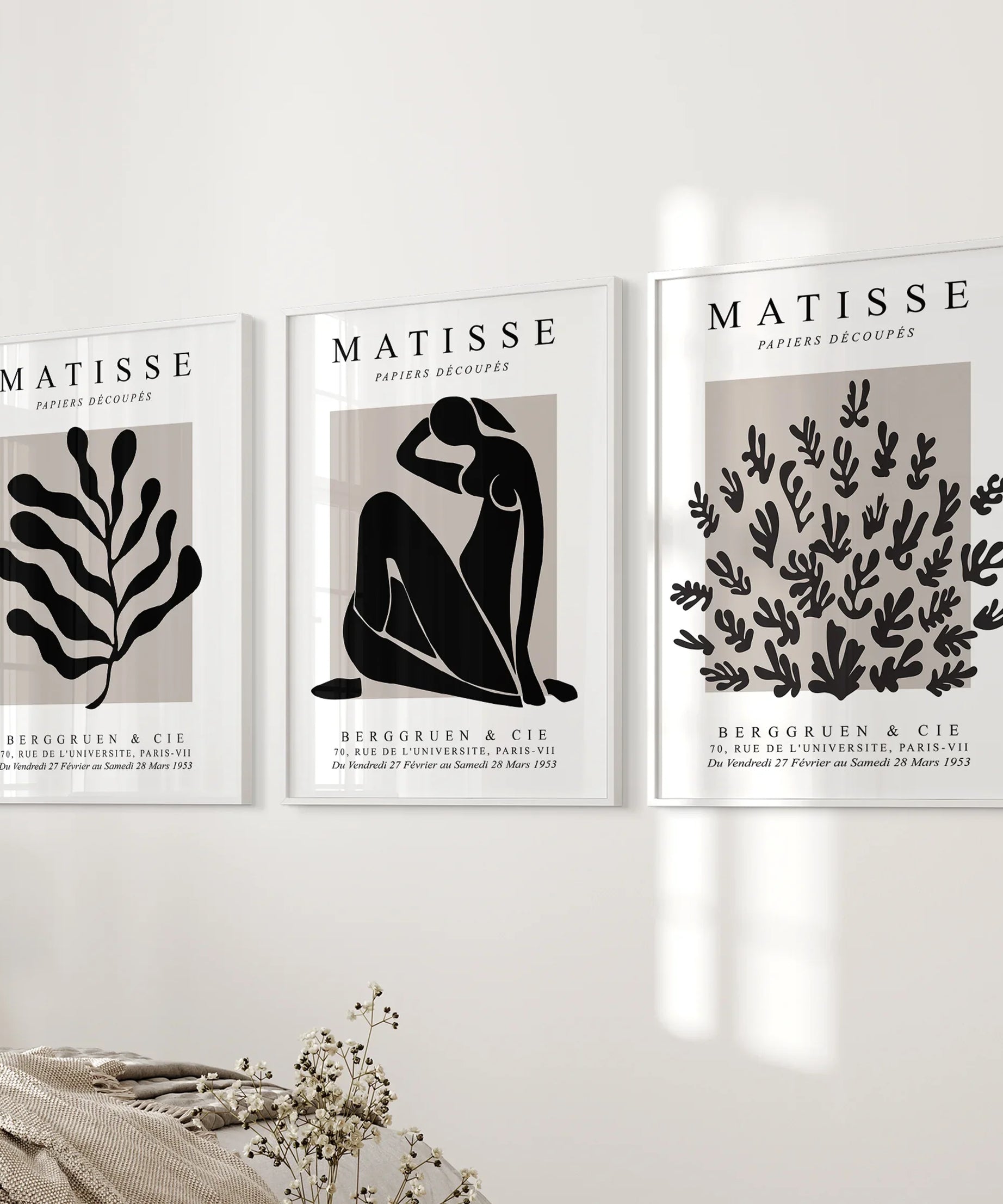 Matisse Posters Set of 3. Minimalist Botanical, Figure Prints