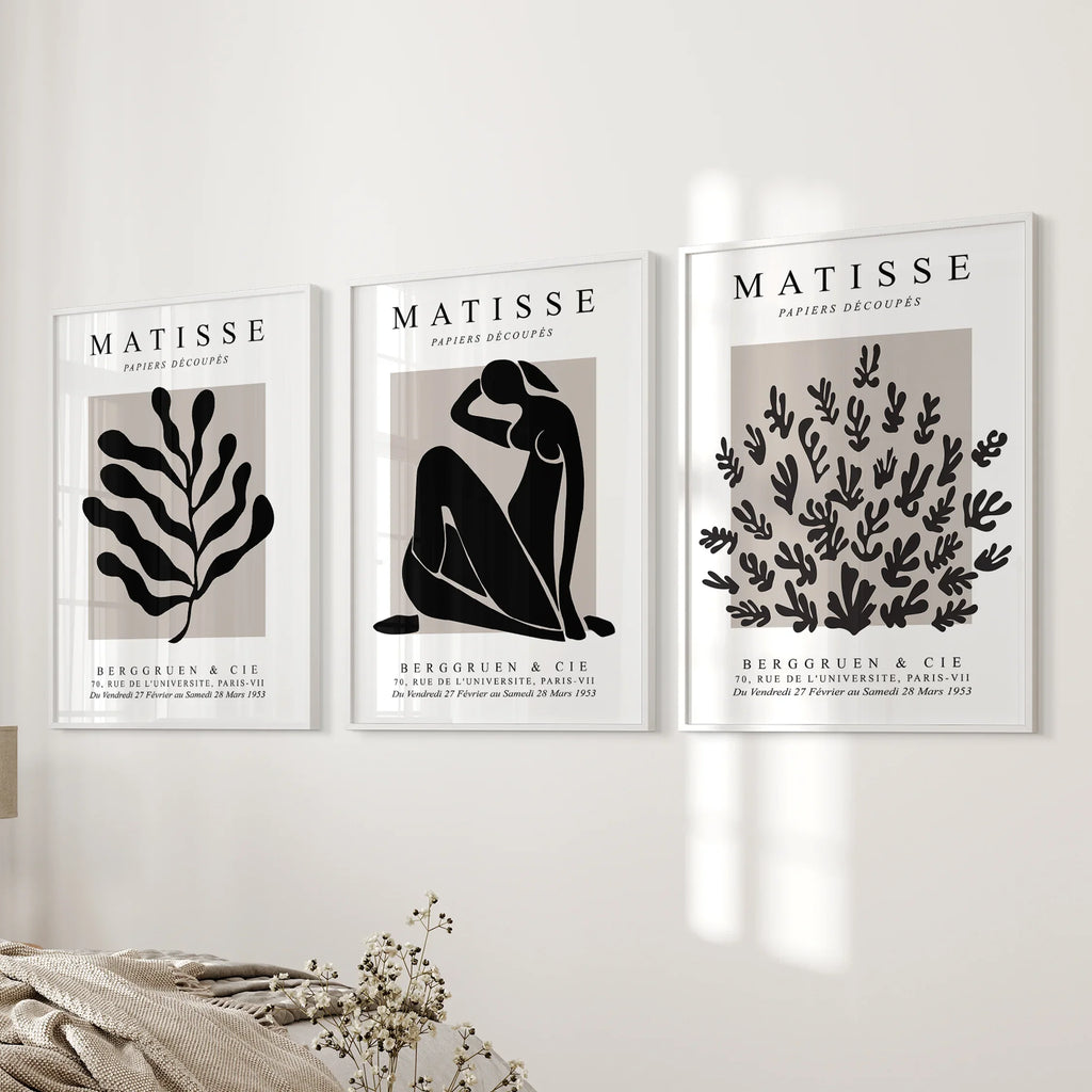 Matisse Posters Set of 3. Minimalist Botanical, Figure Prints