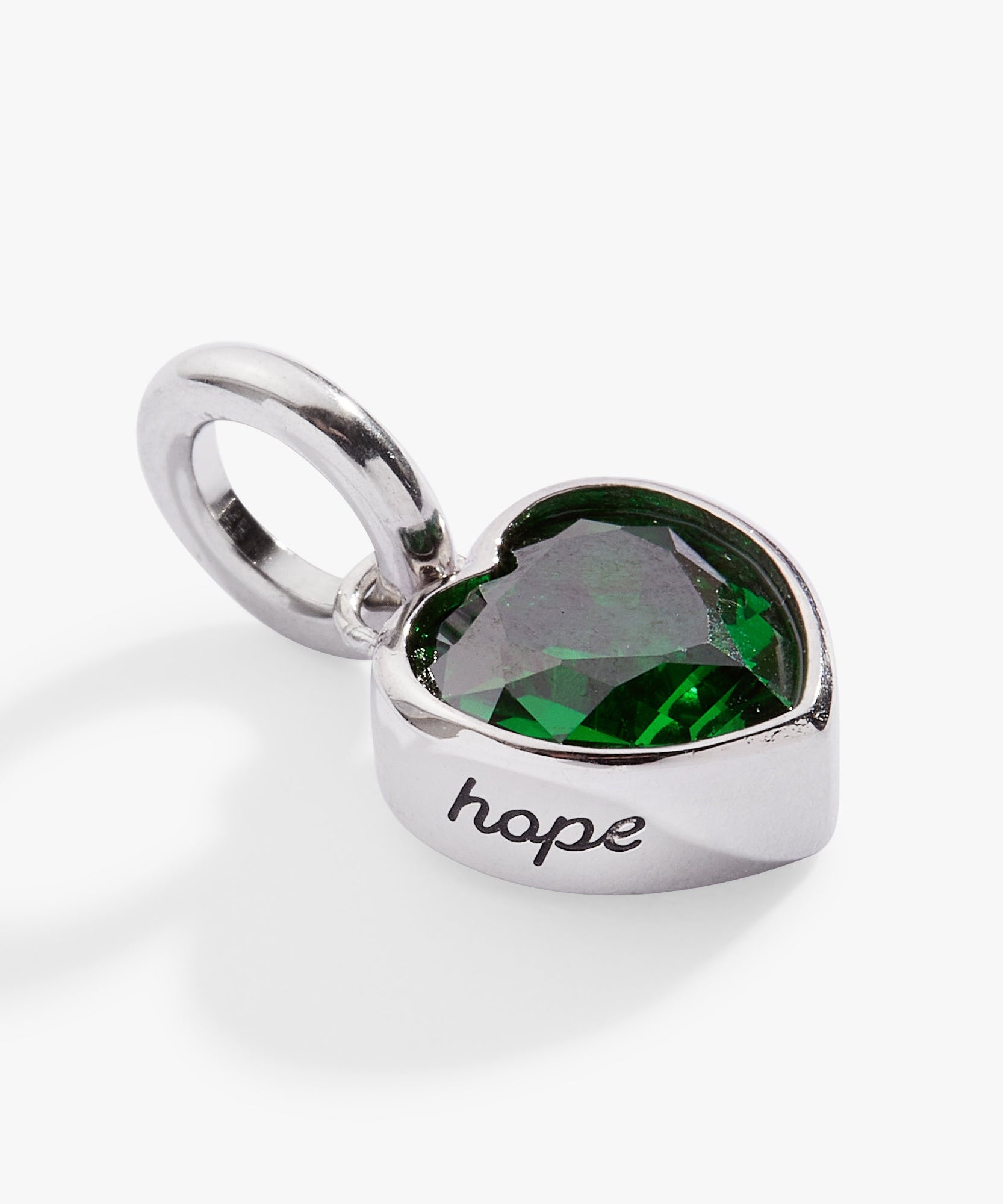 May 'Hope' Heart Birthstone Charm
