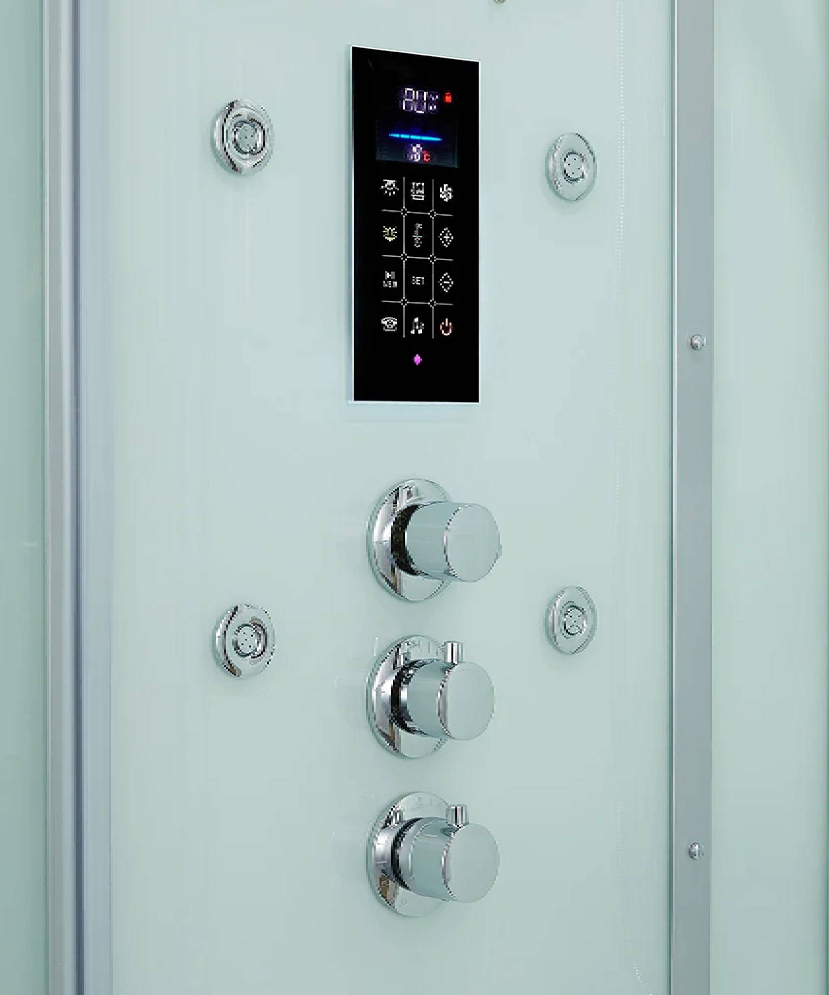 Maya Bath Platinum Arrezo Steam Shower With Rainfall Ceiling Shower (SAK75924)