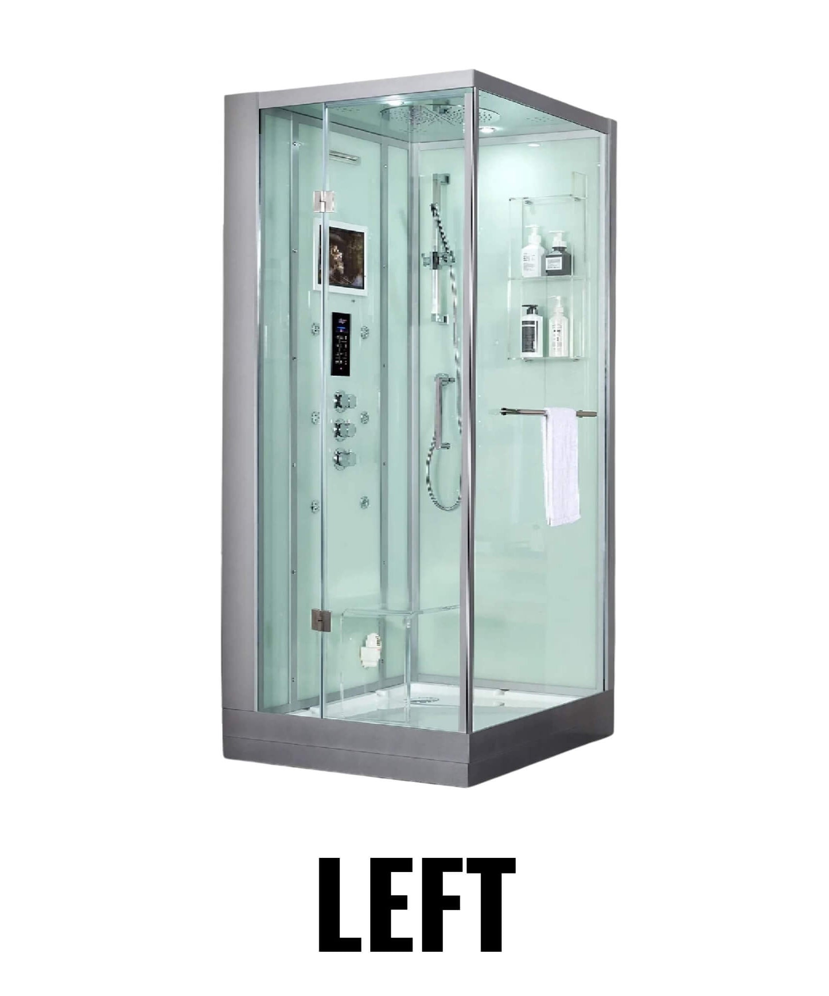 Maya Bath Platinum Arrezo Steam Shower With Rainfall Ceiling Shower (SAK75924)