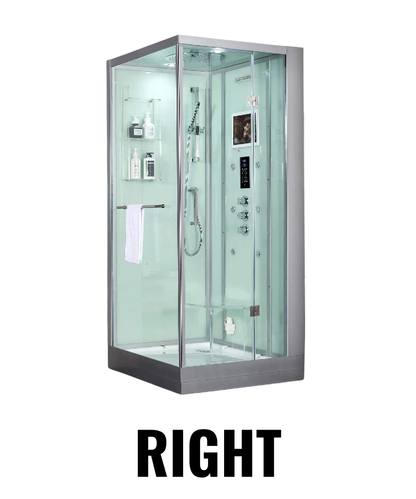 Maya Bath Platinum Arrezo Steam Shower With Rainfall Ceiling Shower (SAK75924)