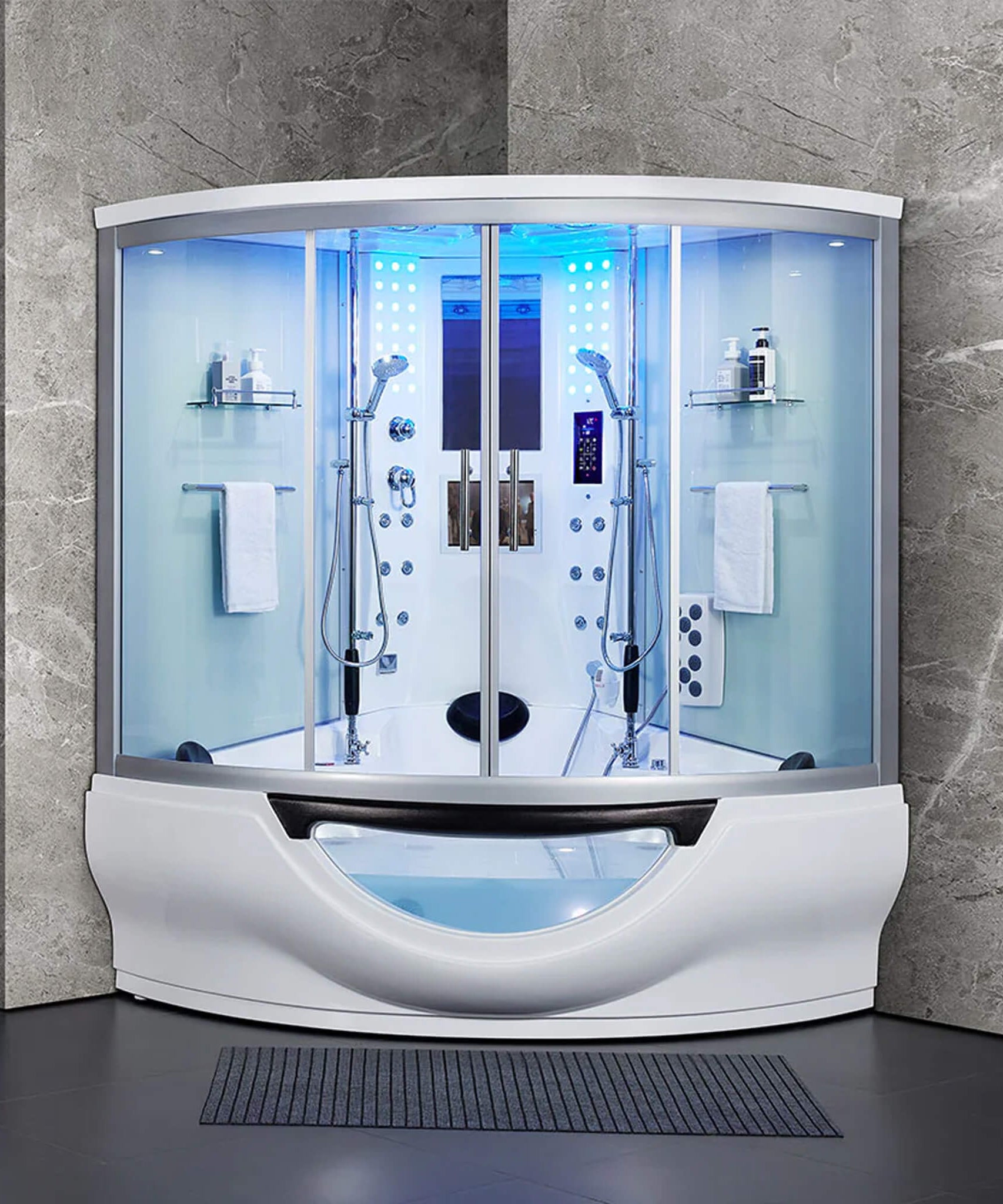 Maya Bath Platinum Superior Dampfdusche mit Fußmassagegerät (SAK57392)
