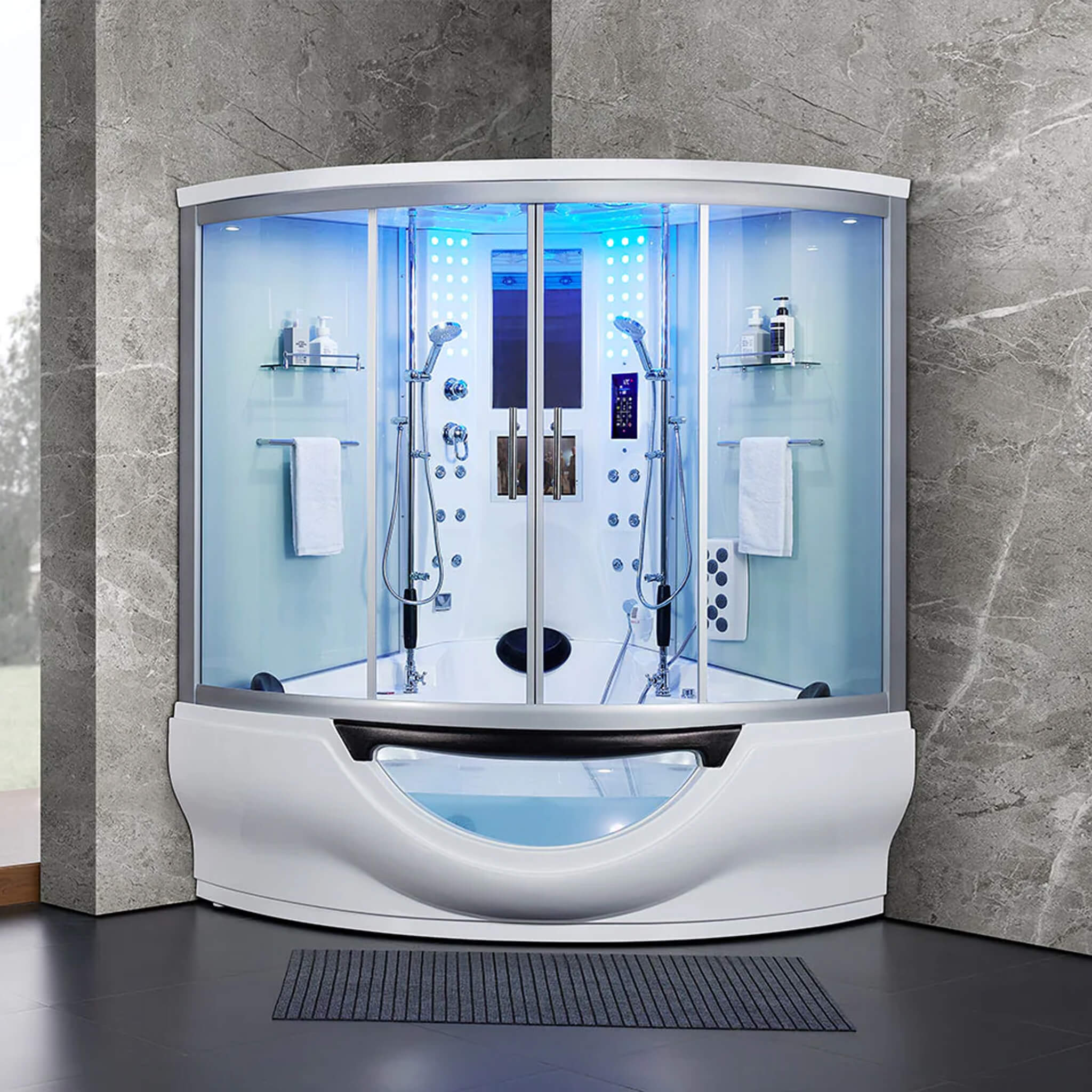 Maya Bath Platinum Superior Steam Shower With Foot Massager (SAK57392)