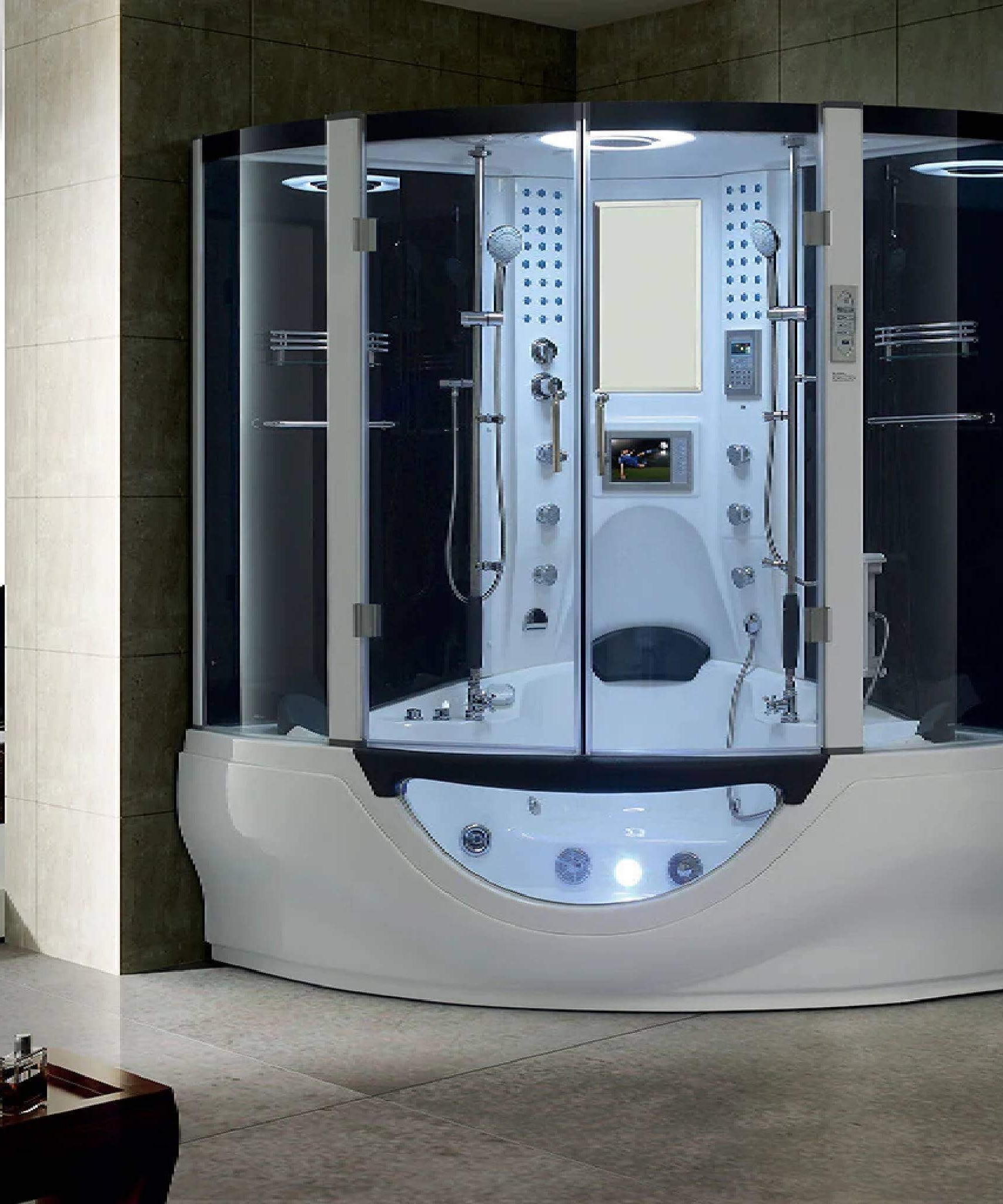 Maya Bath Valencia Steam Shower Massage Bathtub With LCD TV (SAK20479)