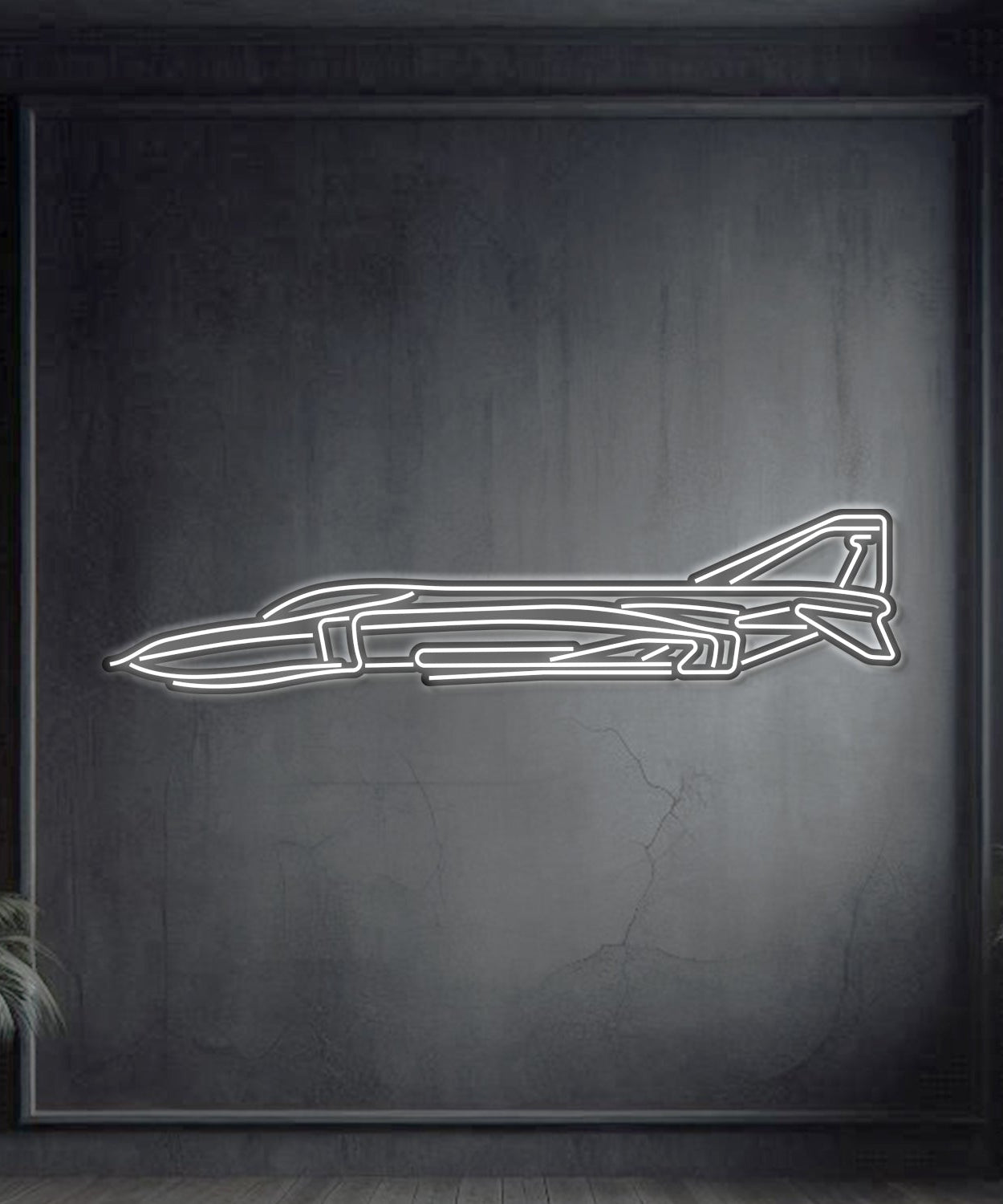 F-4C Phantom Metall-Neon-Flugzeug Wandkunst - NCN0033