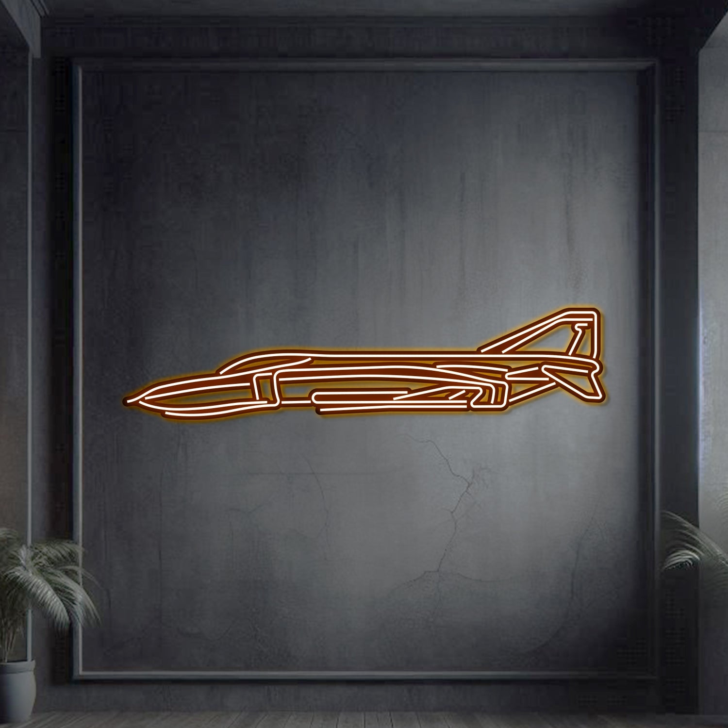 F-4C Phantom Metall-Neon-Flugzeug Wandkunst - NCN0033