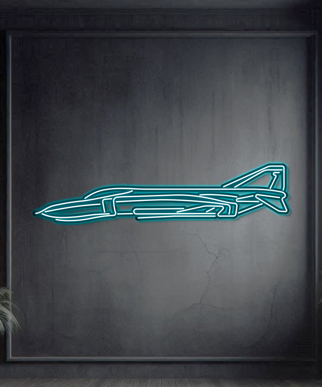 F-4C Phantom Metall-Neon-Flugzeug Wandkunst - NCN0033