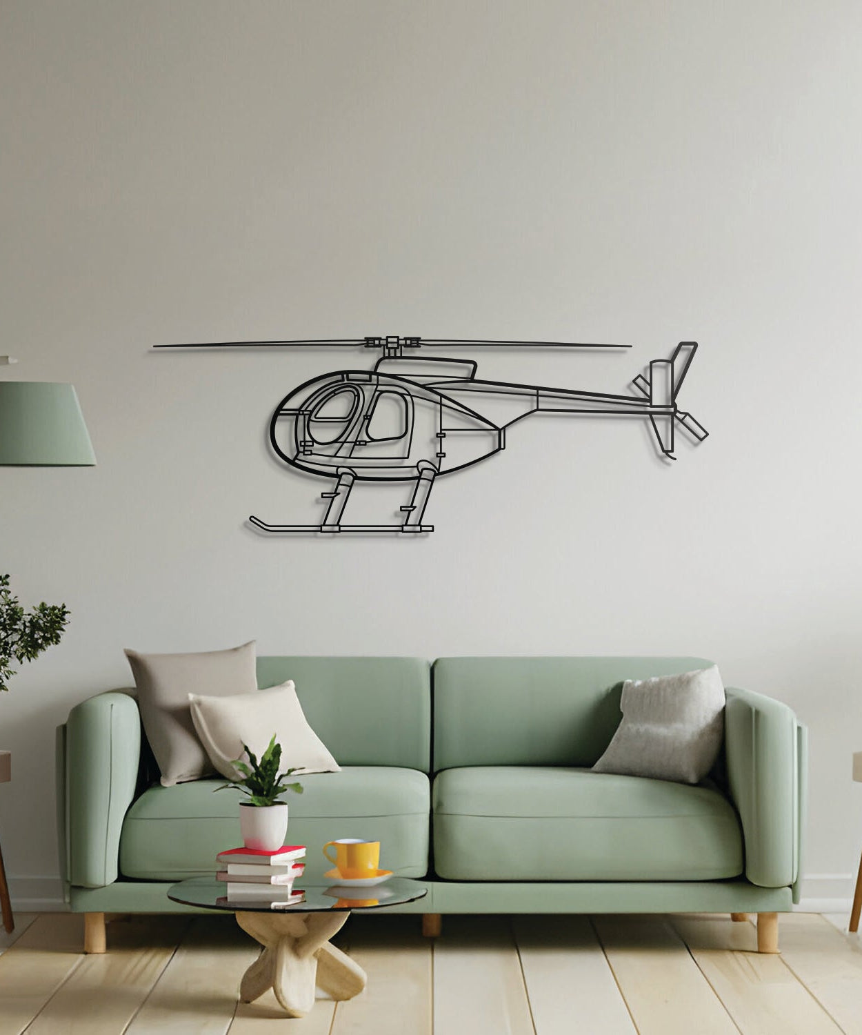 MD 500C Metallflugzeug Wandkunst - NCP0391