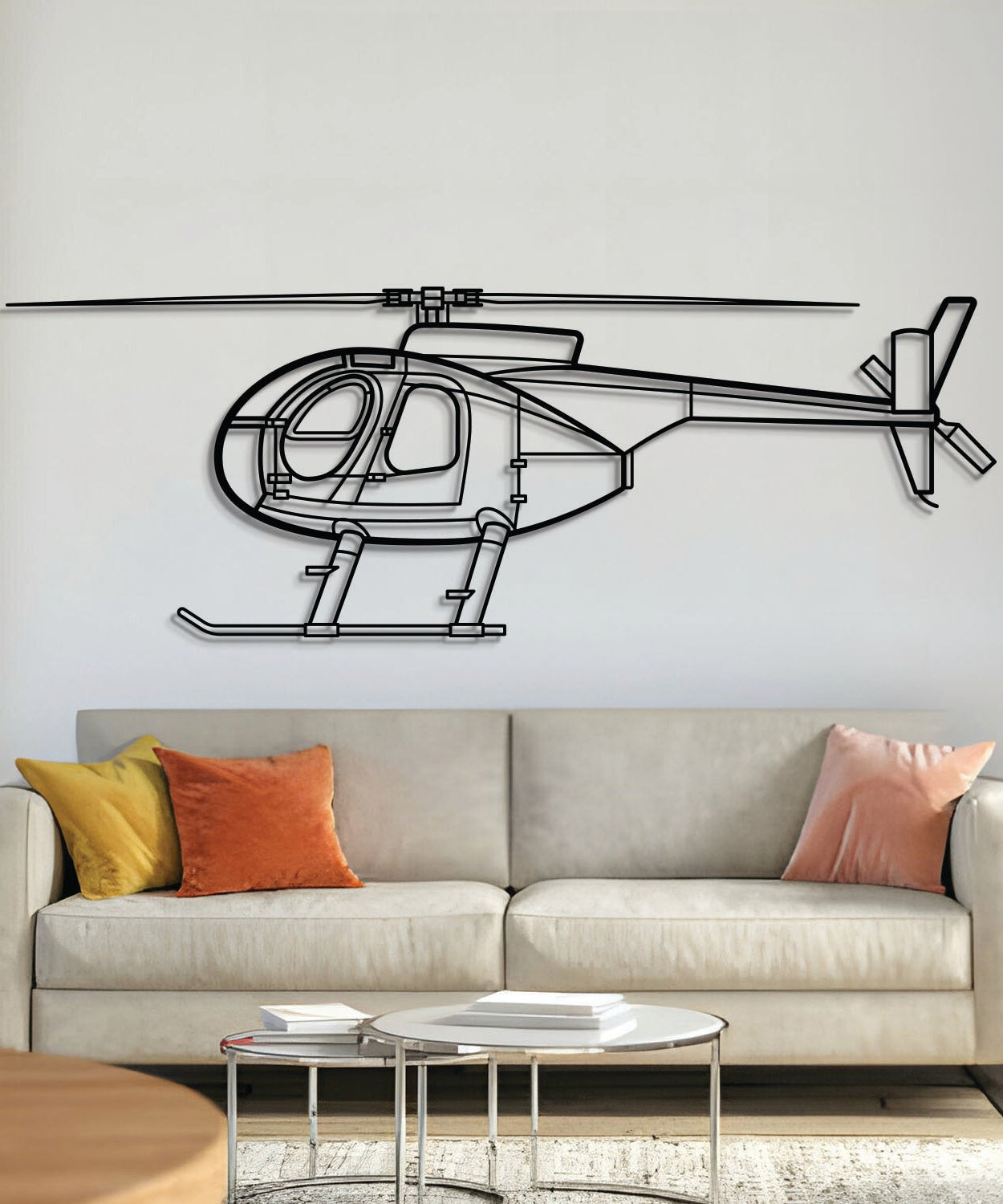 MD 500C Metallflugzeug Wandkunst - NCP0391