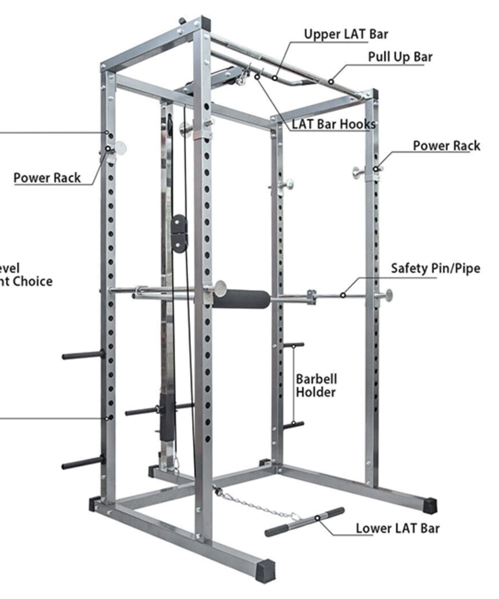 Merax Multi-Functional Olympic Power Squat Rack Cage For Home & Gym (SAK98719)