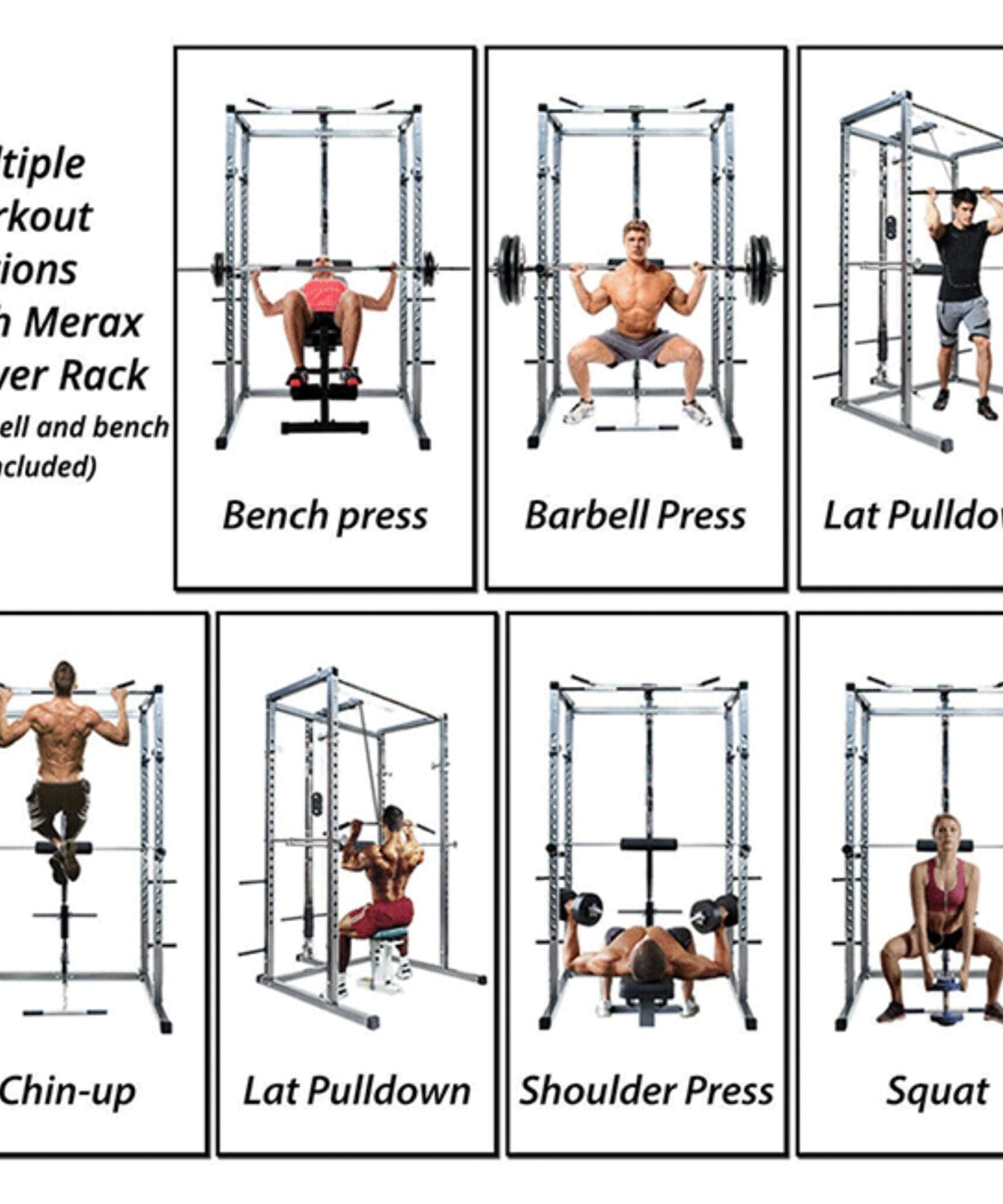 Merax Multi-Functional Olympic Power Squat Rack Cage For Home & Gym (SAK98719)