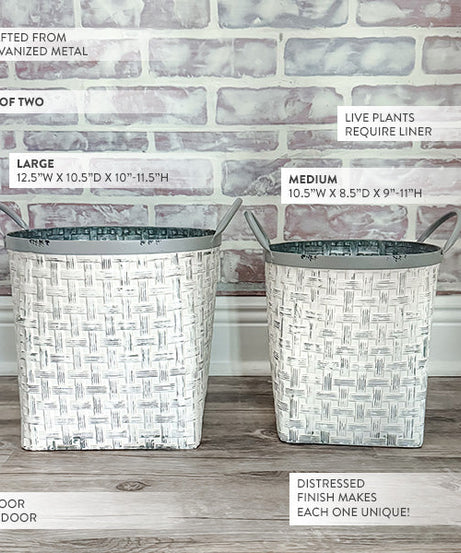 Metallkörbe im Used-Look, 2er-Set