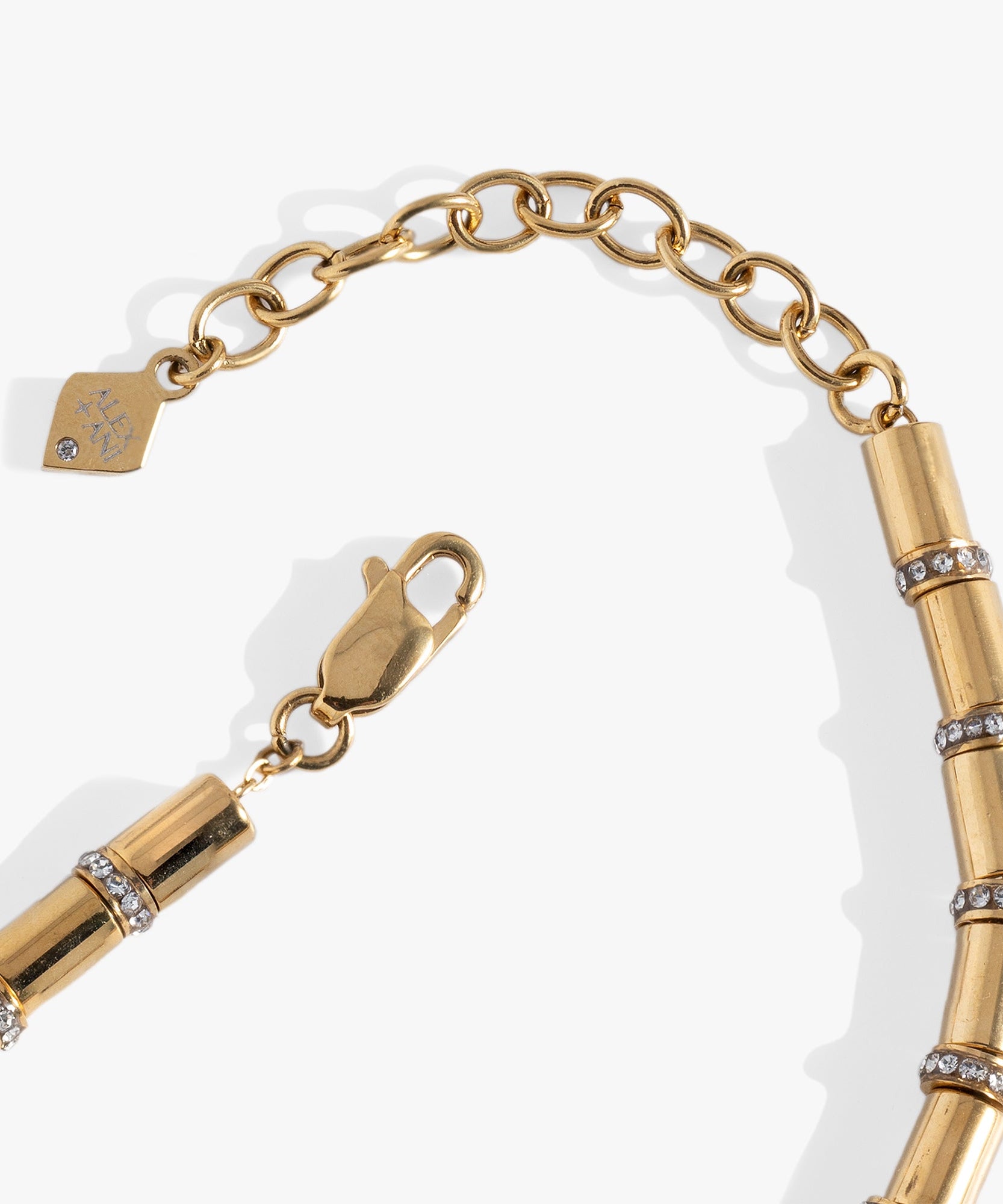 Tube Bead and Crystal Chain Bracelet