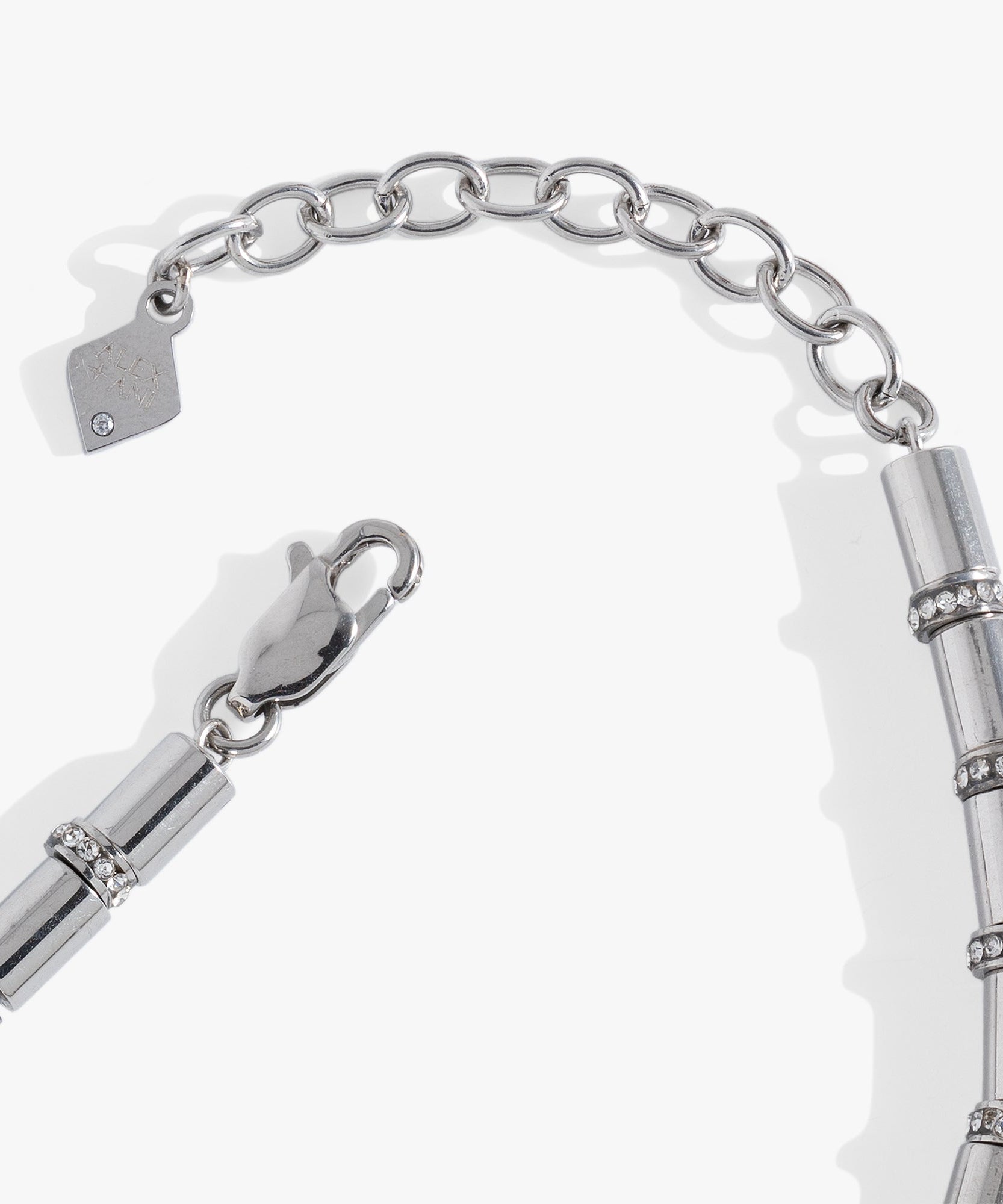 Tube Bead and Crystal Chain Bracelet