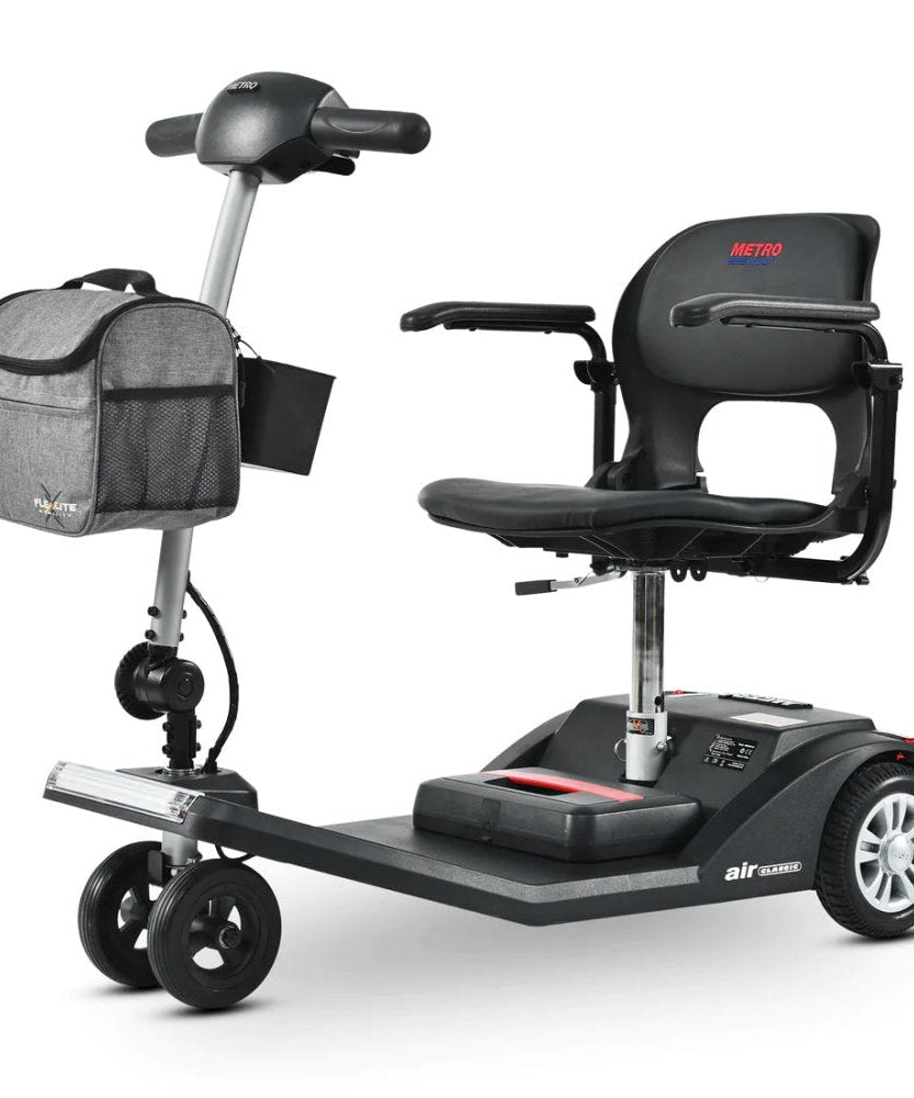 Metro Mobility Air Classic Electric 24V/12AH 250W Airline Approved Portable Folding Mobility Scooter, 265LBS (SAK96425)