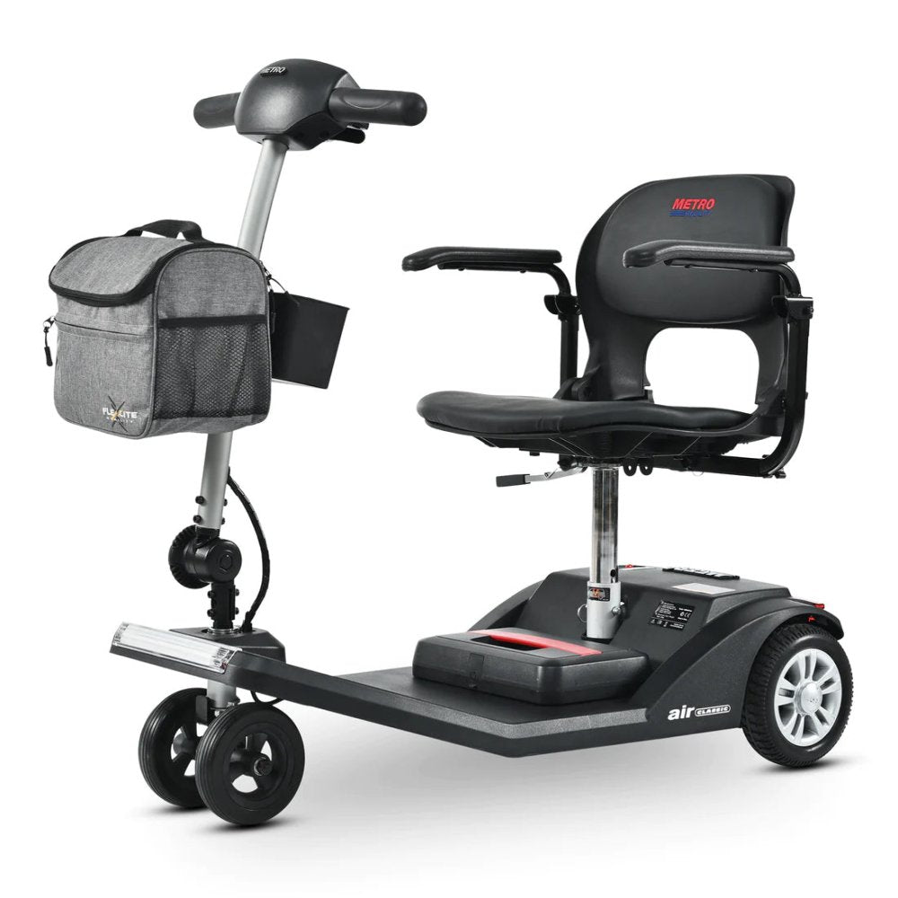 Metro Mobility Air Classic Electric 24V/12AH 250W Airline Approved Portable Folding Mobility Scooter, 265LBS (SAK96425)