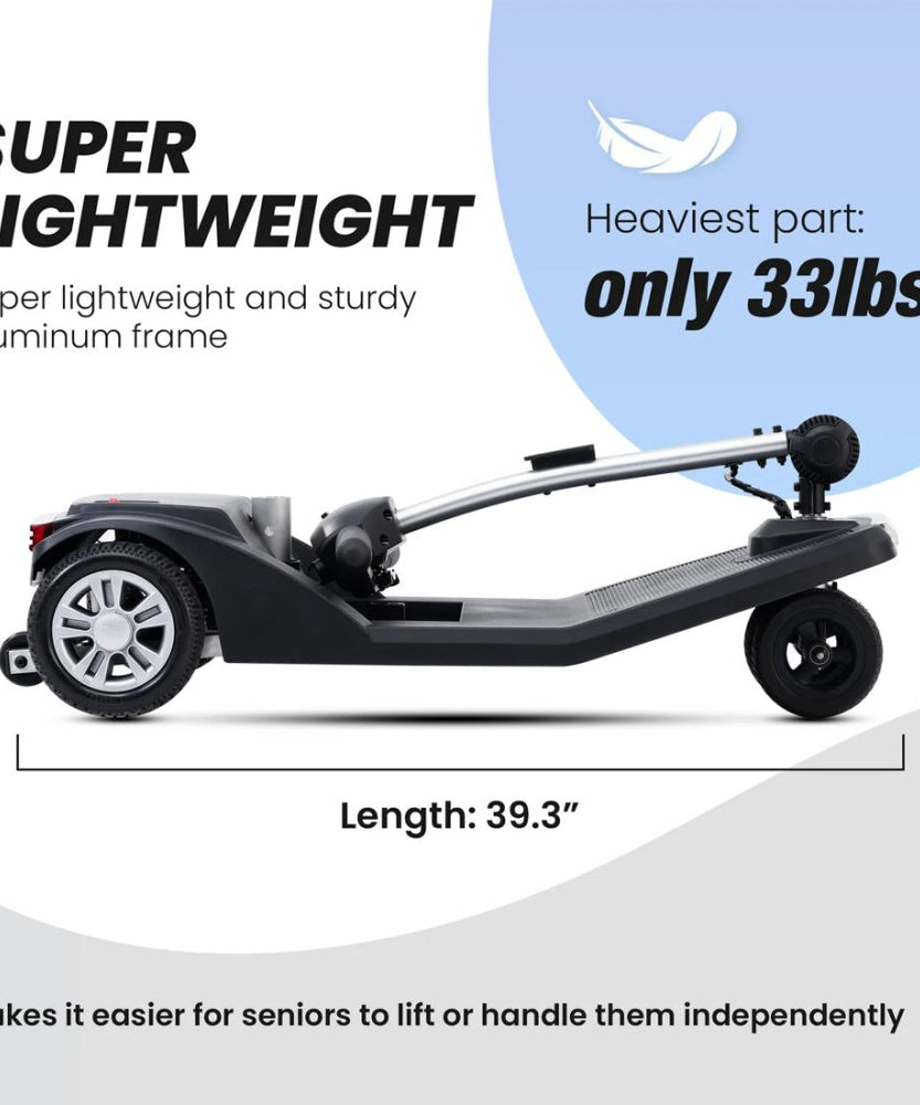 Metro Mobility Air Classic Electric 24V/12AH 250W Airline Approved Portable Folding Mobility Scooter, 265LBS (SAK96425)
