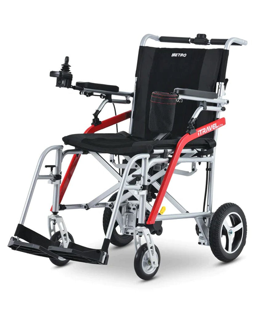 Metro Mobility iTravel Lite 24V/10AH 200W Premium Portable Folding Power Wheelchair, 220LBS (SAK97362)