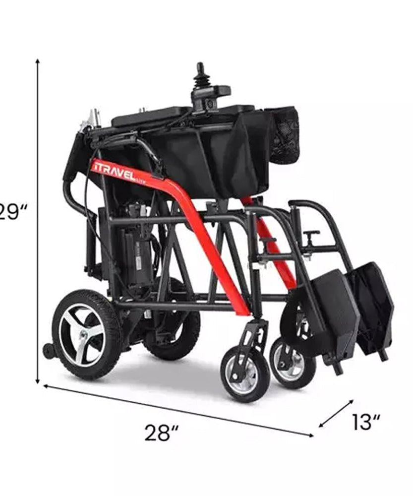 Metro Mobility iTravel Lite 24V/10AH 200W Premium Portable Folding Power Wheelchair, 220LBS (SAK97362)