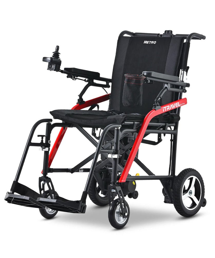 Metro Mobility iTravel Lite 24V/10AH 200W Premium Portable Folding Power Wheelchair, 220LBS (SAK97362)