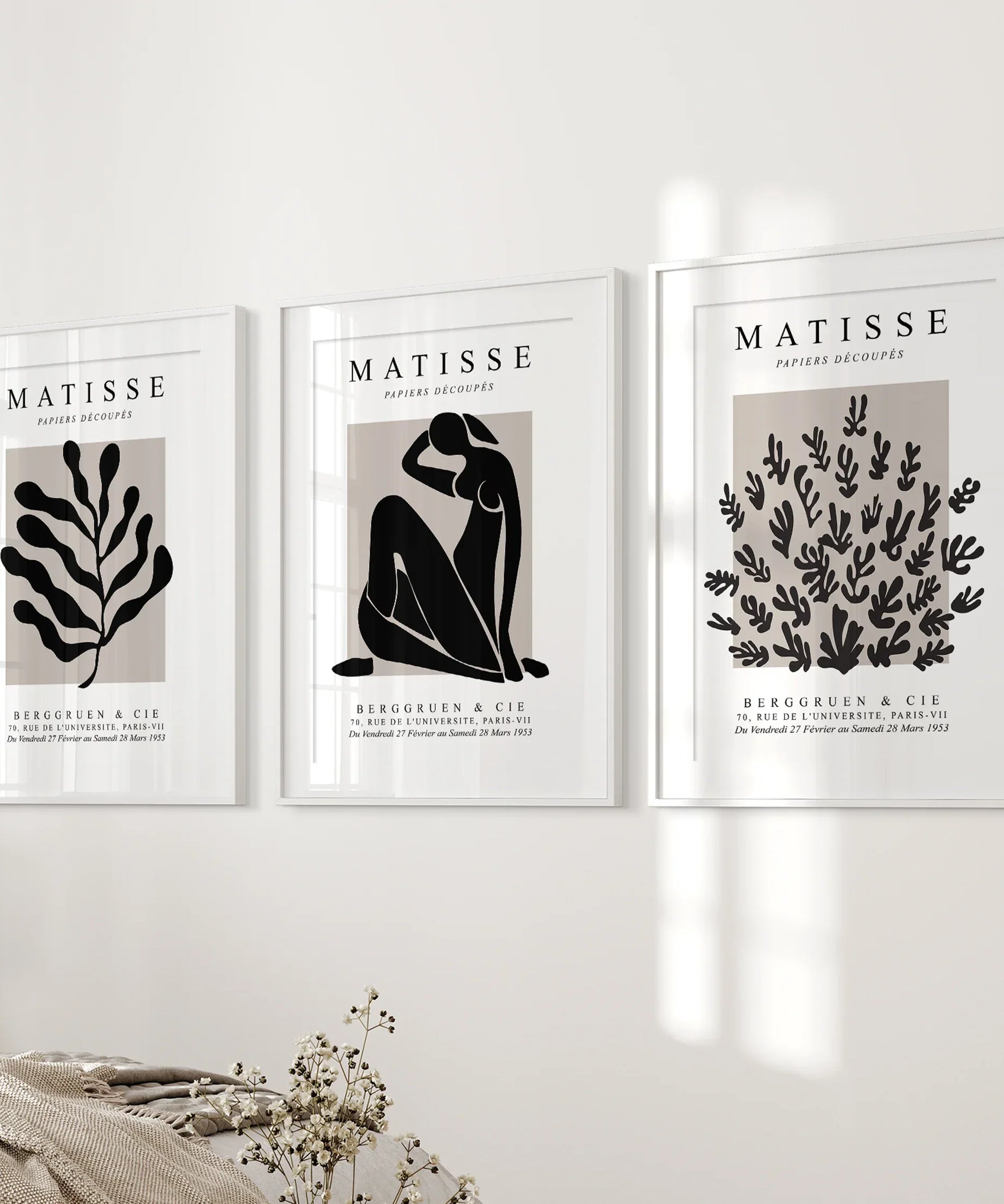 Matisse Posters Set of 3. Minimalist Botanical, Figure Prints