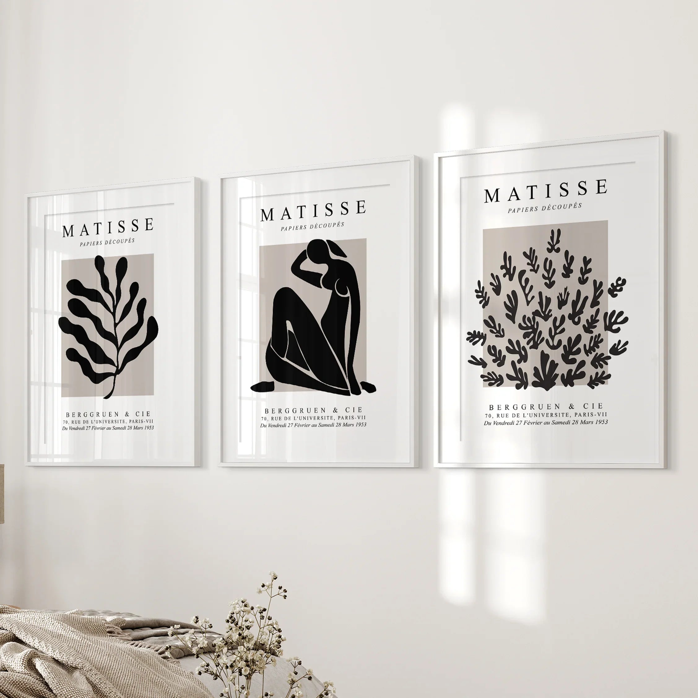 Matisse Posters Set of 3. Minimalist Botanical, Figure Prints