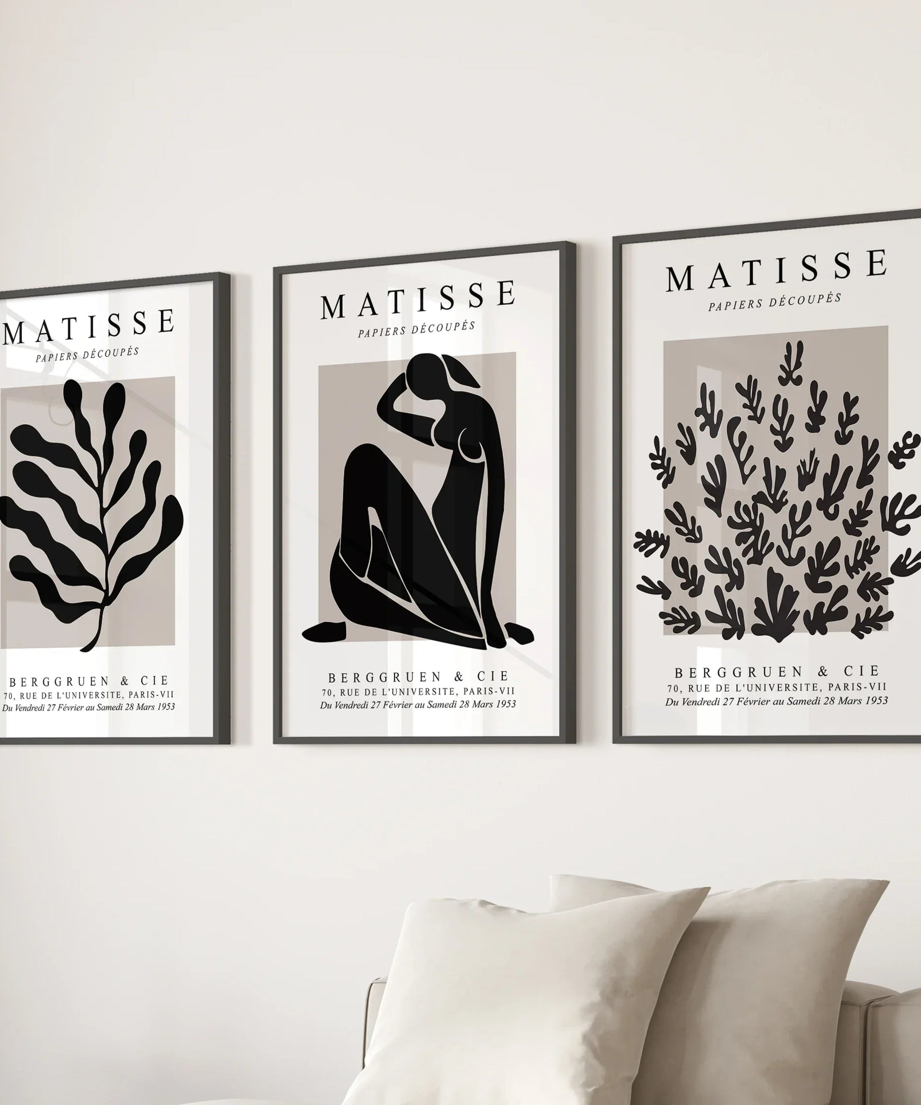 Matisse Posters Set of 3. Minimalist Botanical, Figure Prints