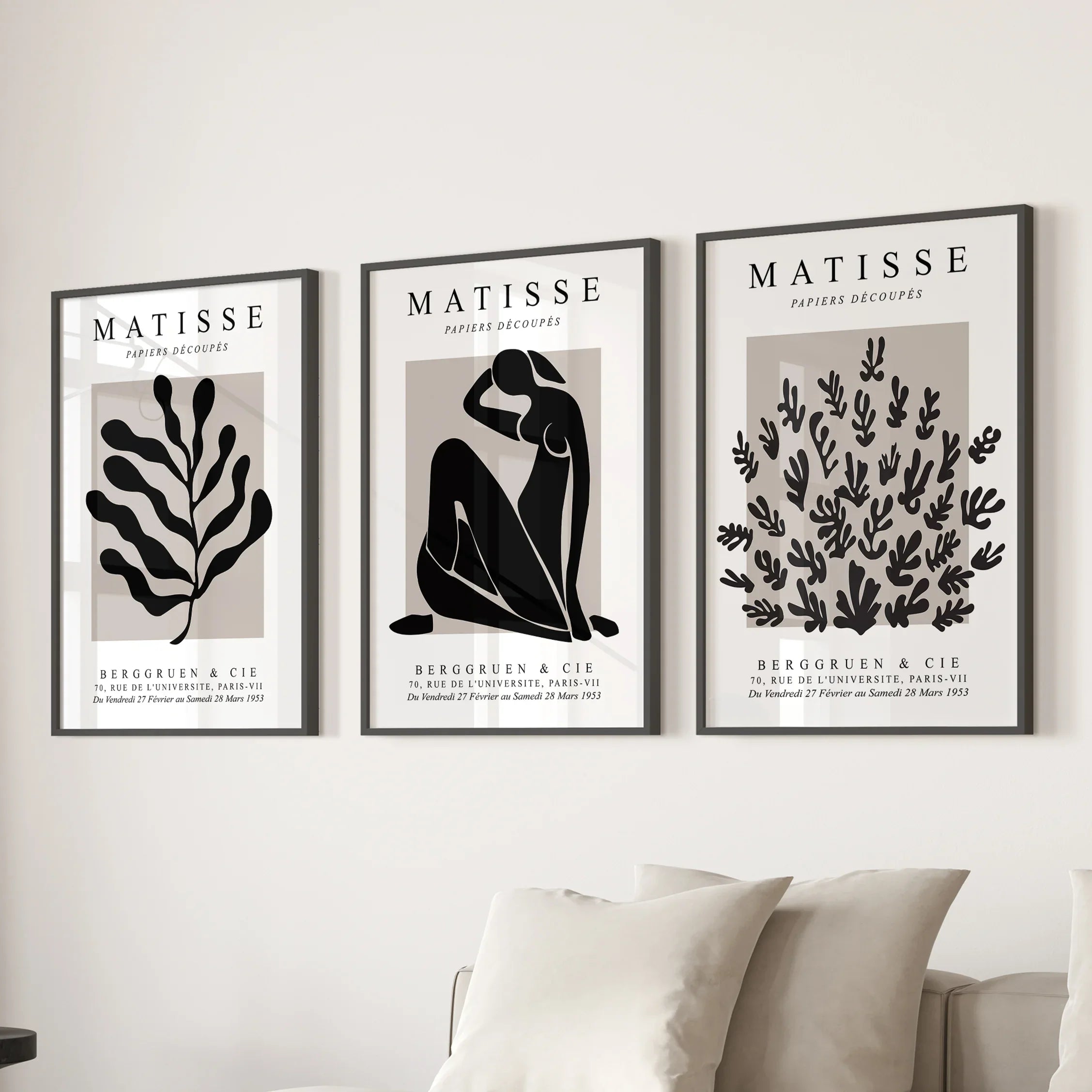 Matisse Posters Set of 3. Minimalist Botanical, Figure Prints