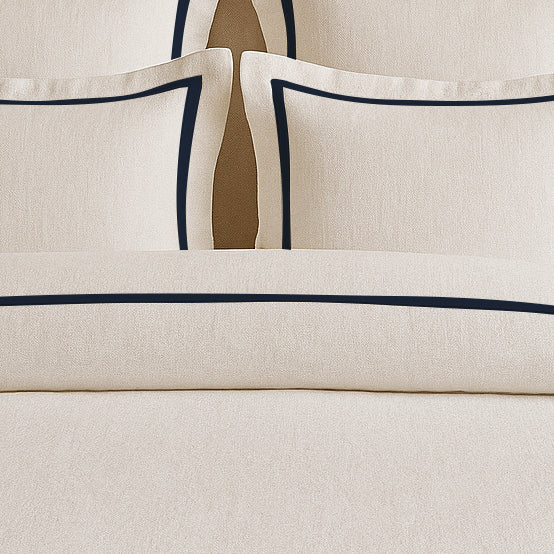 Linen Frame Trim Duvet Cover Set