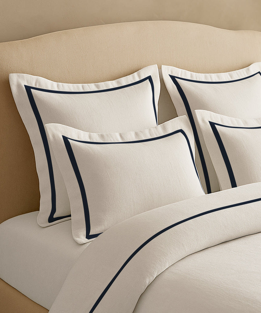 Linen Frame Trim Duvet Cover Set