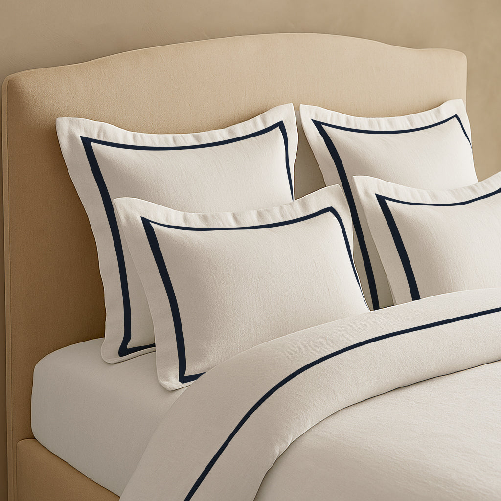 Linen Frame Trim Duvet Cover Set
