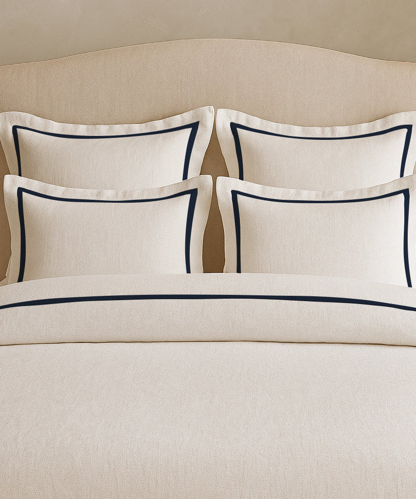 Linen Frame Trim Duvet Cover Set