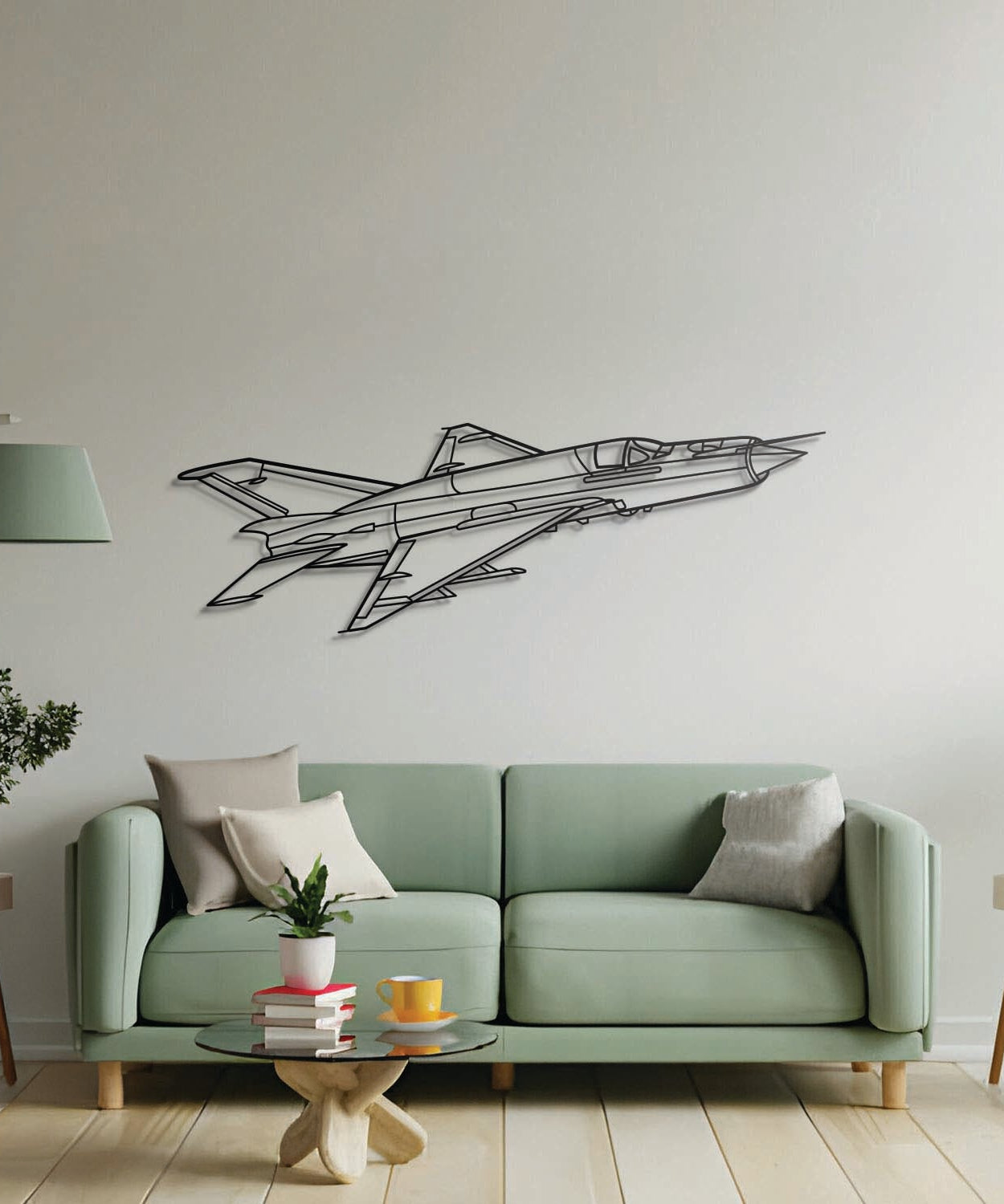 MiG-21 Lancer Winkel Metall Flugzeug Wandkunst - NCP0483