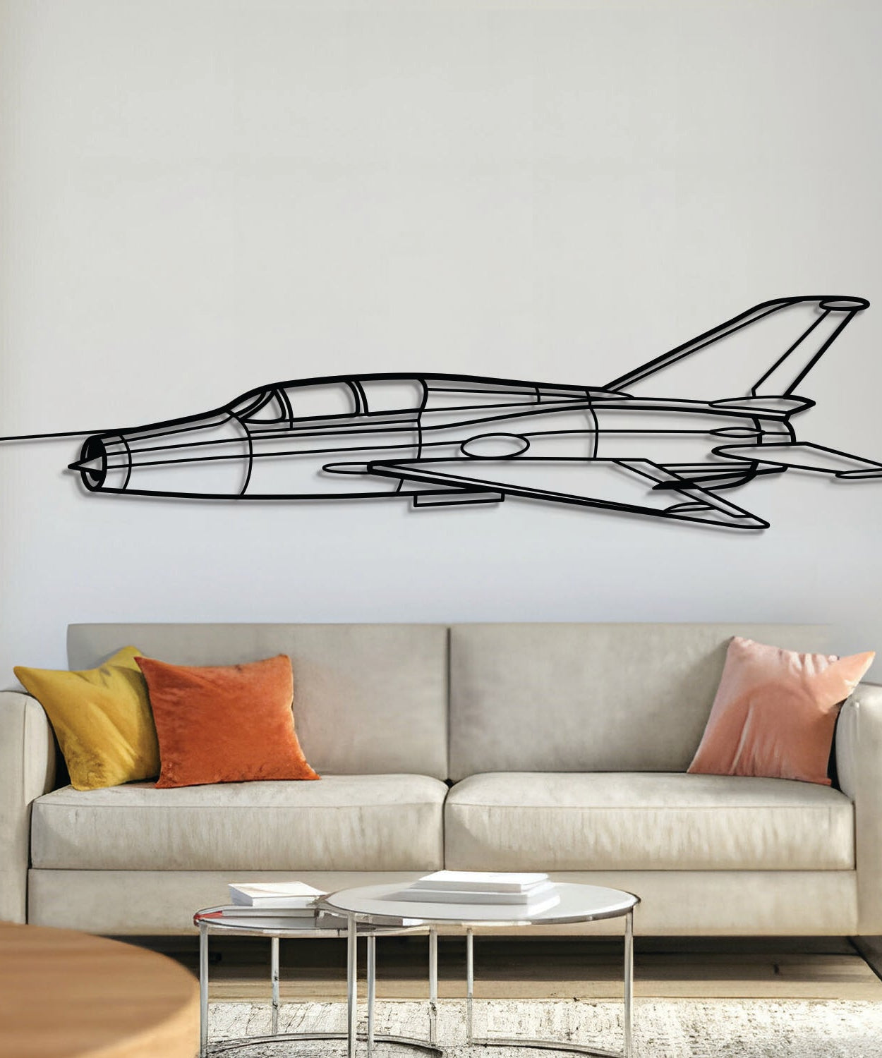 Mig-21 Winkelmetall-Flugzeug-Wandkunst - NCP0233