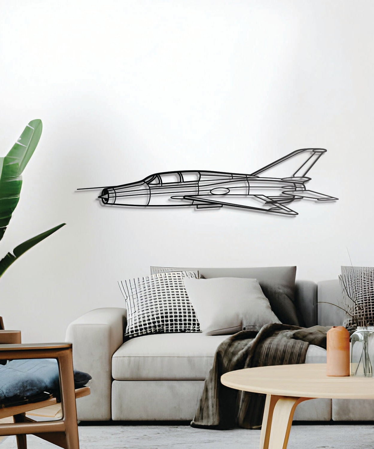 Mig-21 Winkelmetall-Flugzeug-Wandkunst - NCP0233