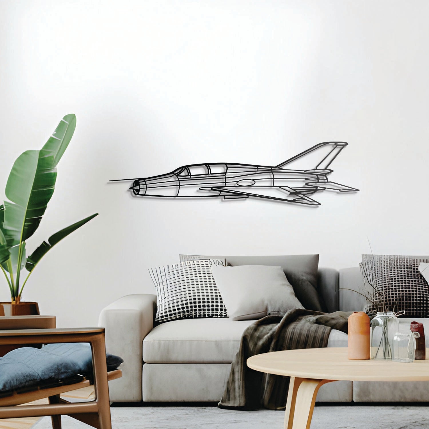 Mig-21 Winkelmetall-Flugzeug-Wandkunst - NCP0233