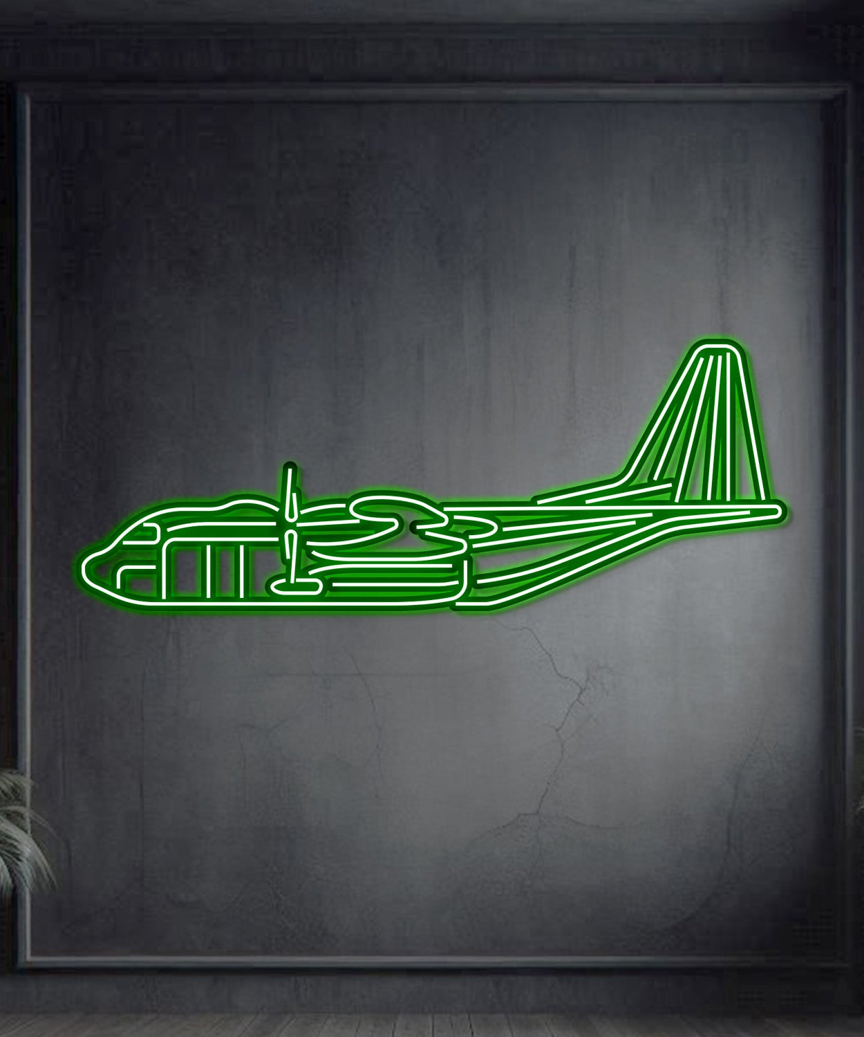 AC-130J Ghostrider Metall-Neon-Flugzeug Wandkunst - NCN0011