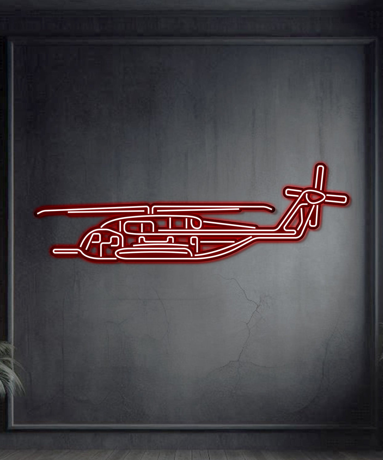 CH-53E Super Stallion Metall-Neon-Flugzeug-Wandkunst - NCN0022