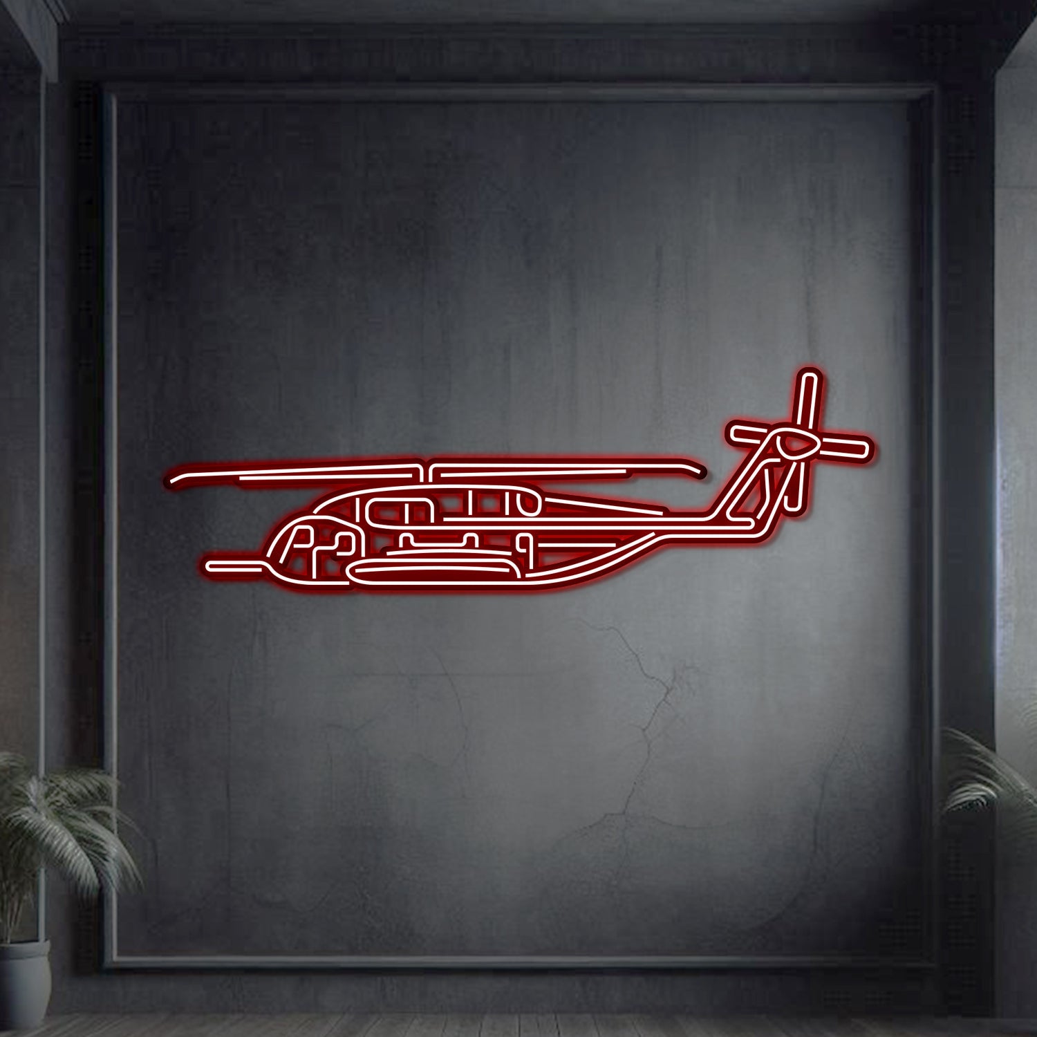 CH-53E Super Stallion Metall-Neon-Flugzeug-Wandkunst - NCN0022