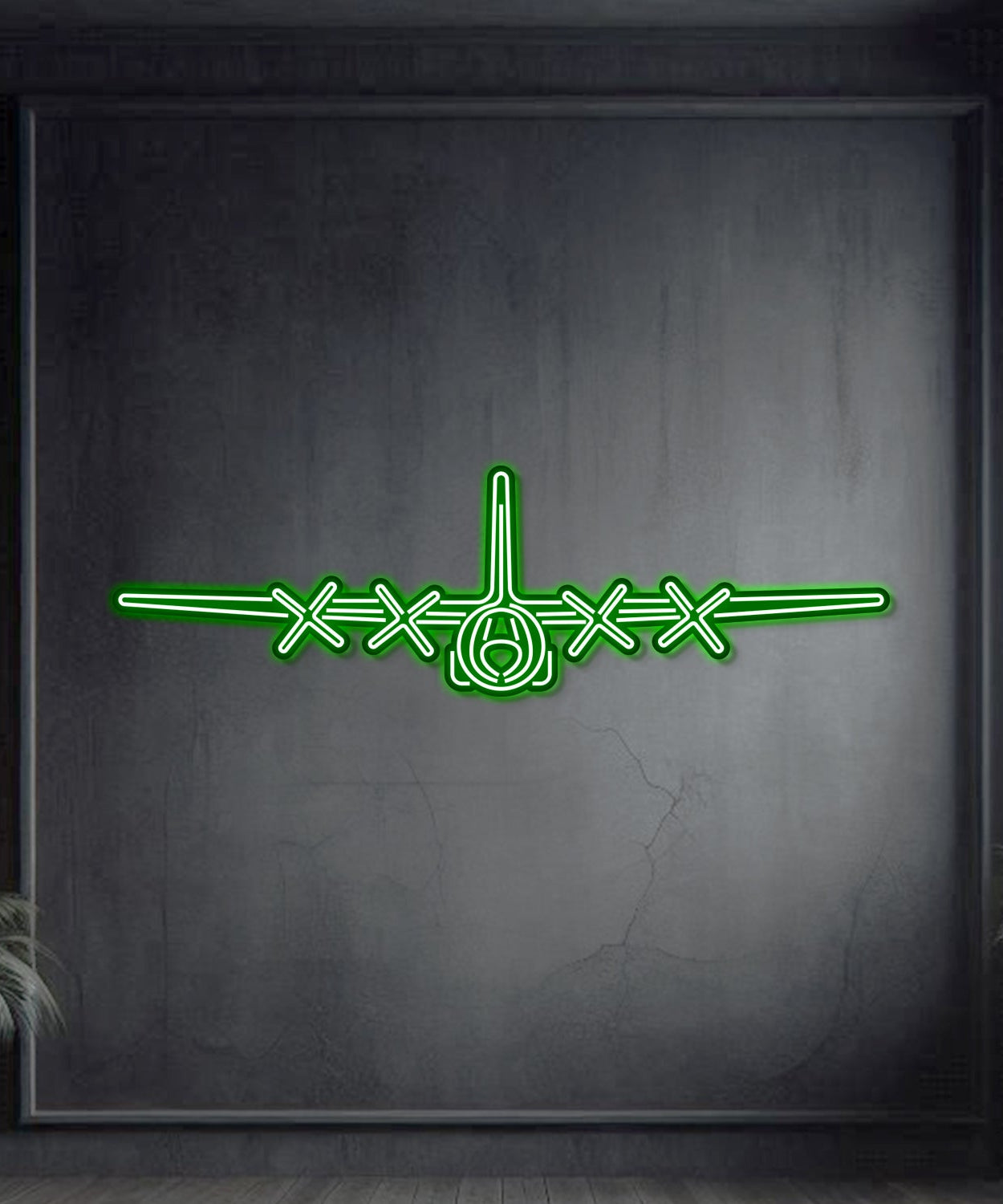 C-130H Hercules Metall-Neon-Wandkunst – NCN0020