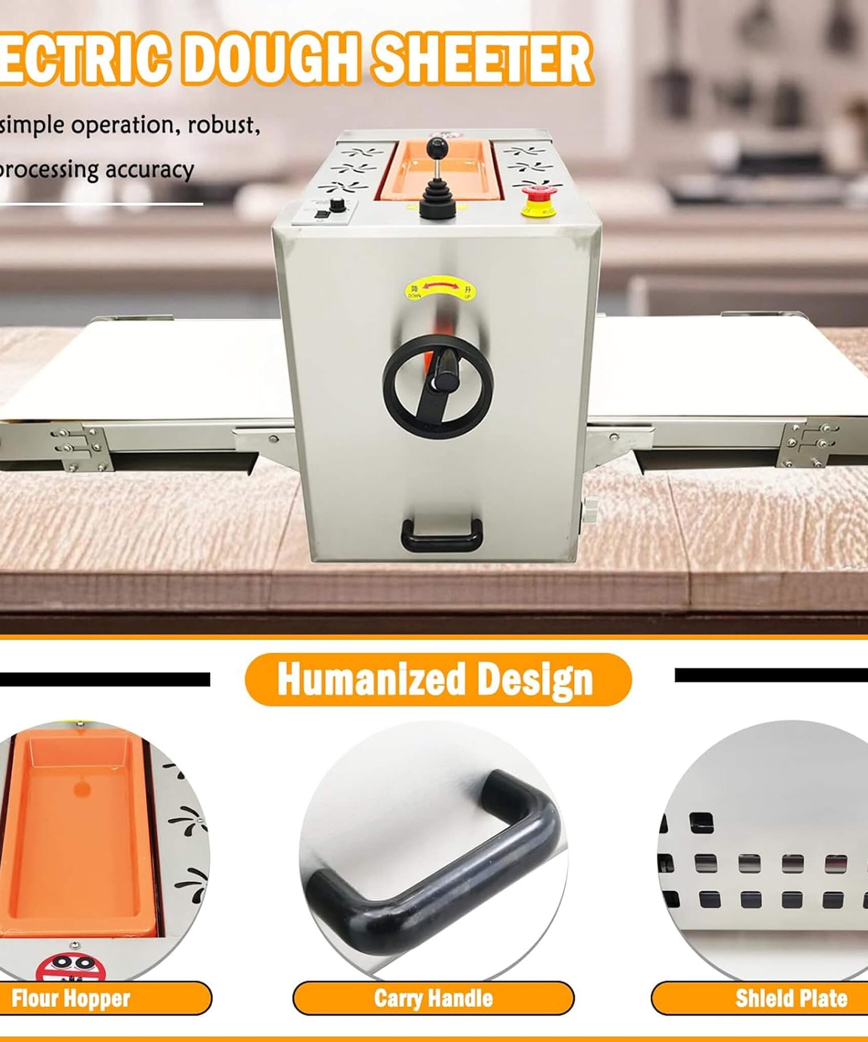 Mini Reversible Stainless Steel Commercial Pastry Pizza Dough Roller Sheeter (SAK92751)