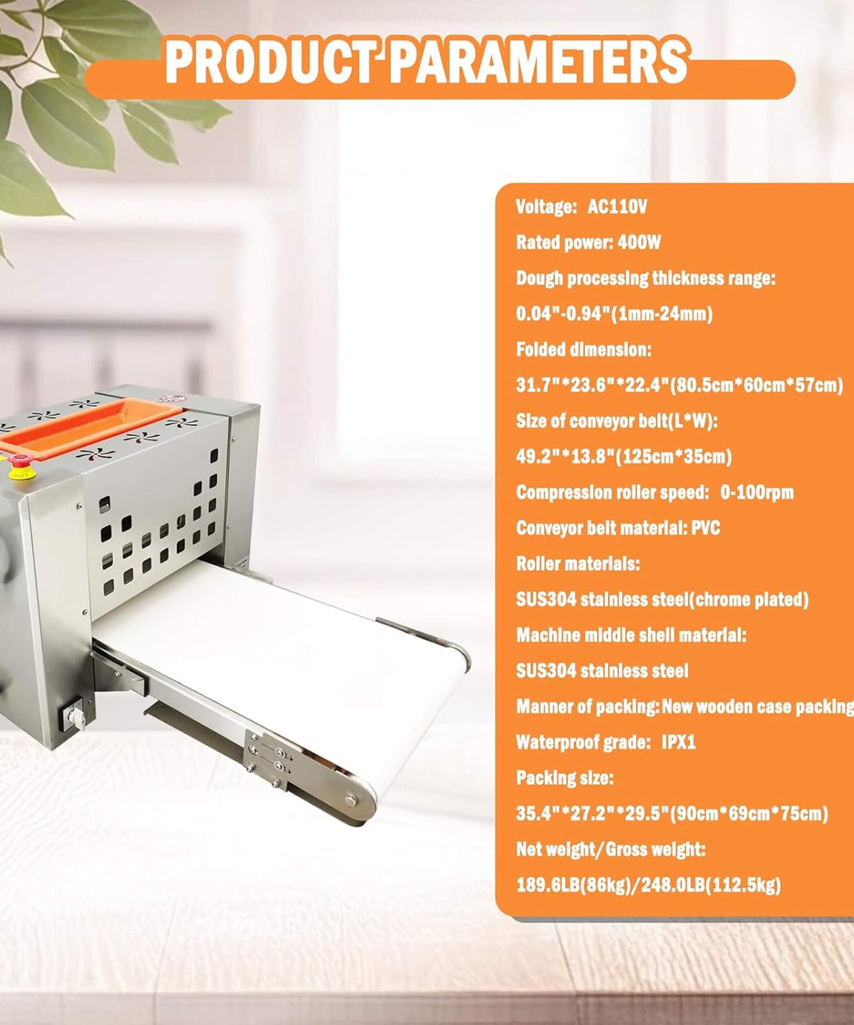 Mini Reversible Stainless Steel Commercial Pastry Pizza Dough Roller Sheeter (SAK92751)