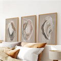 Vintage Oyster Shell Sketch. Minimalist Coastal Wall Art Set
