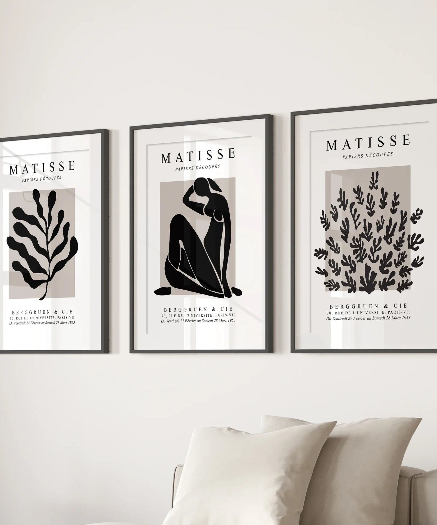 Matisse Posters Set of 3. Minimalist Botanical, Figure Prints