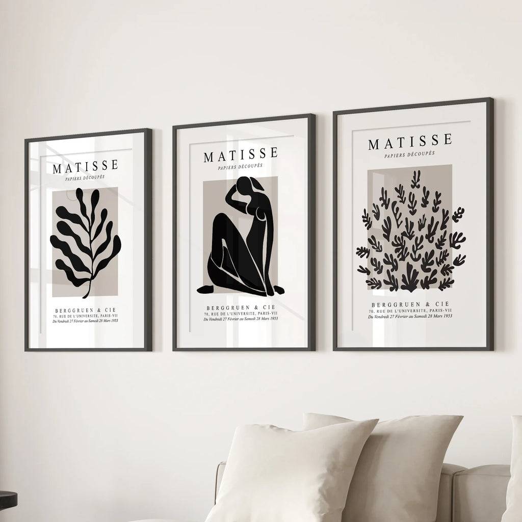 Matisse Posters Set of 3. Minimalist Botanical, Figure Prints